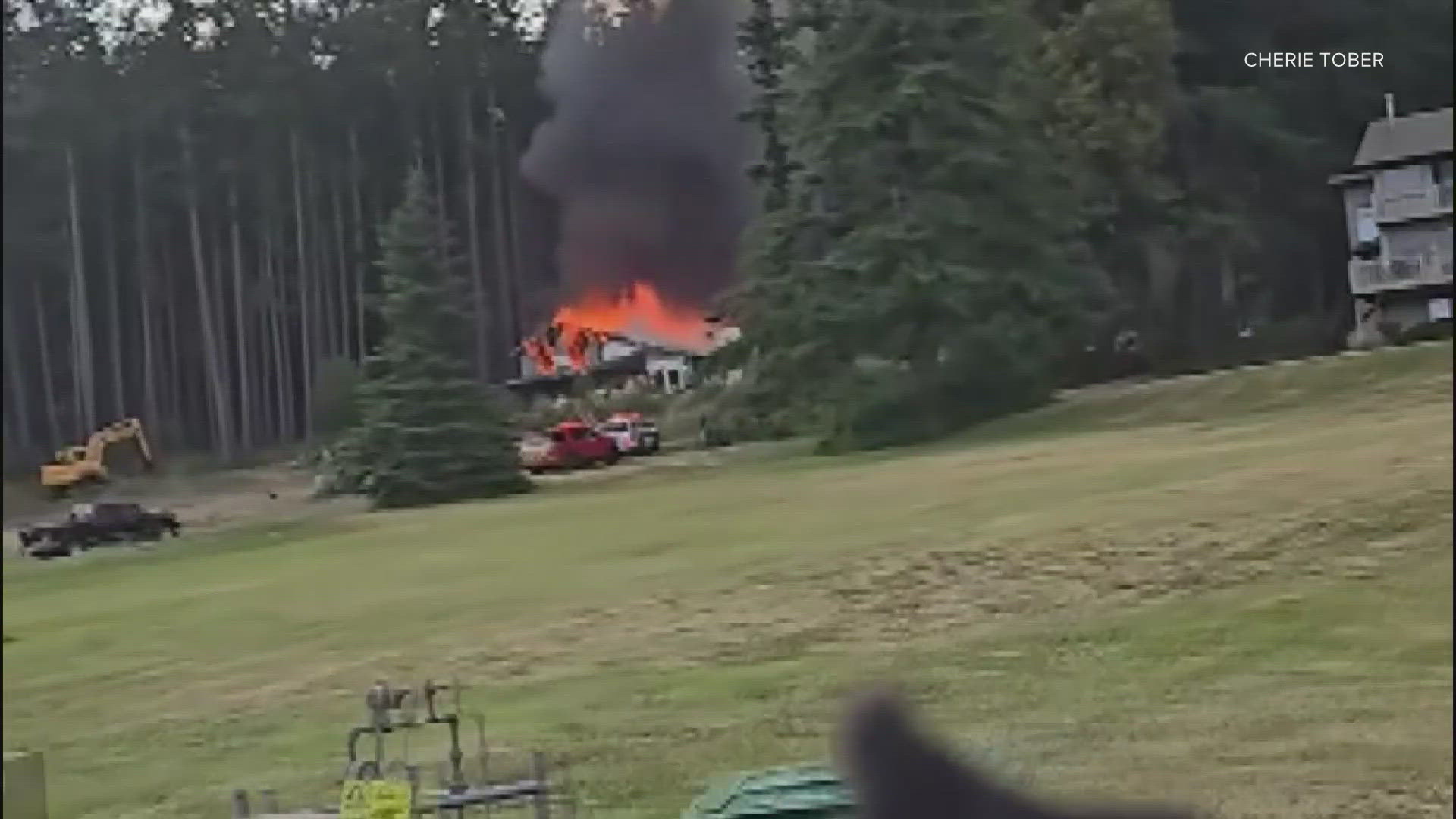 Two people made it out of the home with minor injuries, but one person is still missing, officials say. 