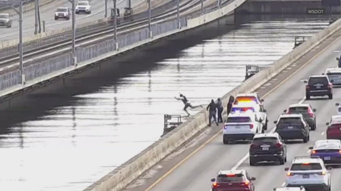 Crews rescue man who jumped off of I-90 Bridge | king5.com