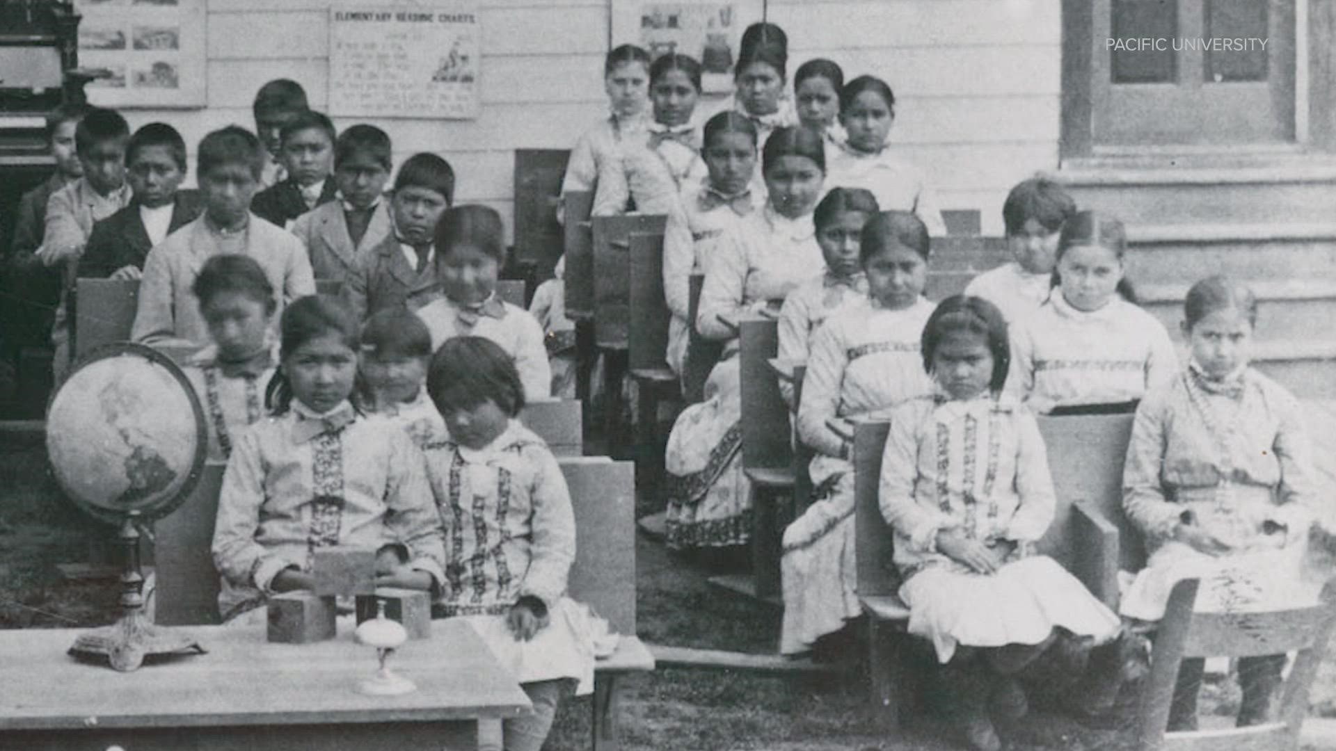 Nearly 83% of all school-aged Indigenous children were taken from their homes to boarding schools, including some in the Pacific Northwest.