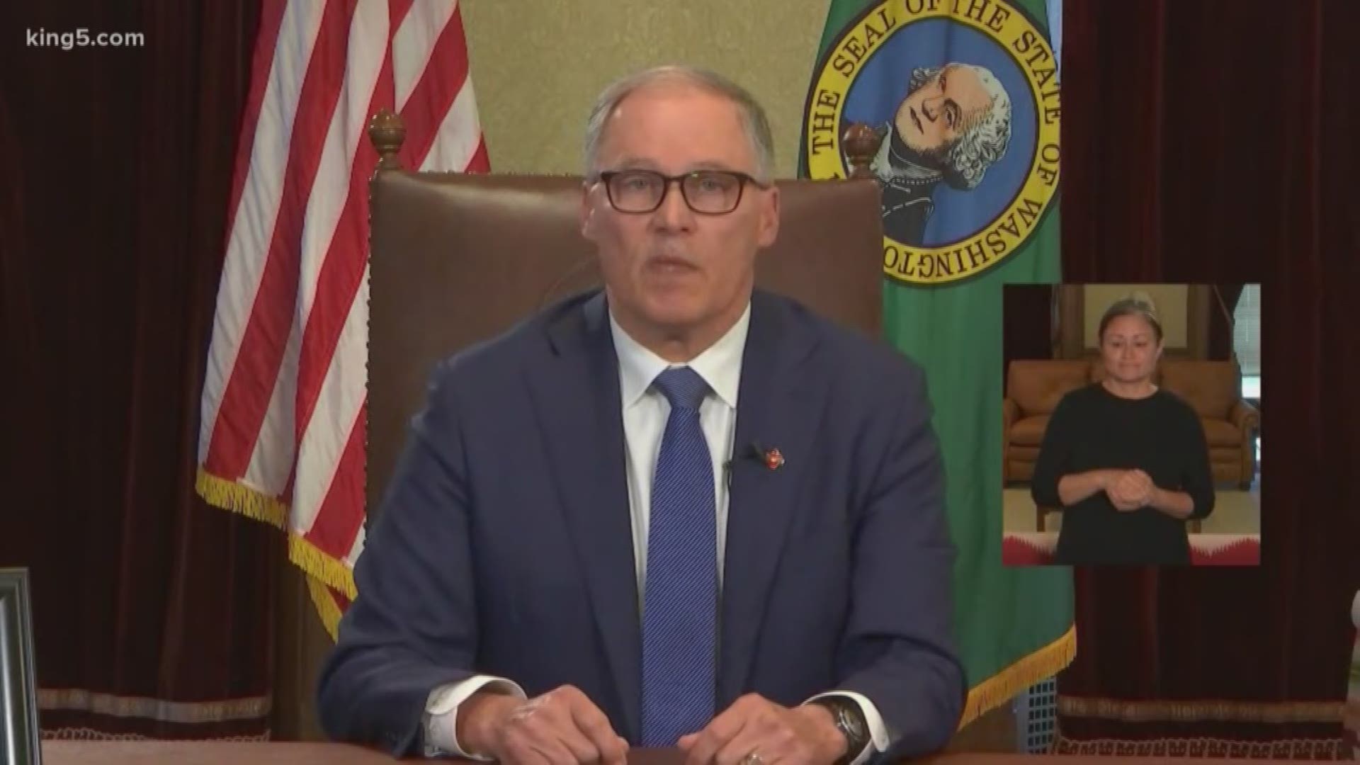 Gov. Jay Inslee has announced a two-week stay-home order, shutting down non-essential work places and banning gatherings for two weeks. People can still go outside.