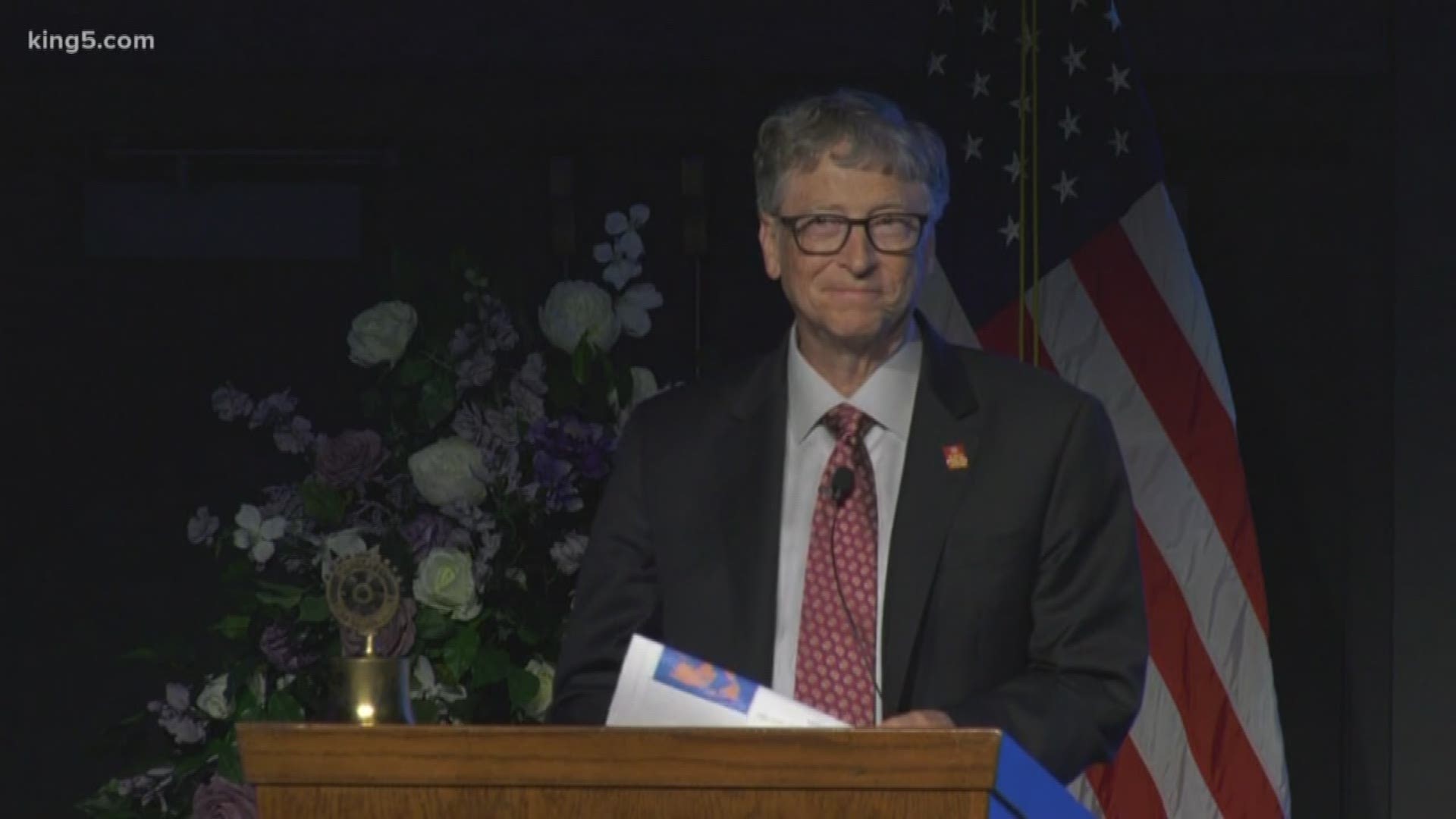 Bill Gates discussed how far the world has come in eradicating polio at the Rotary Conference at the Spokane Convention Center Saturday evening.