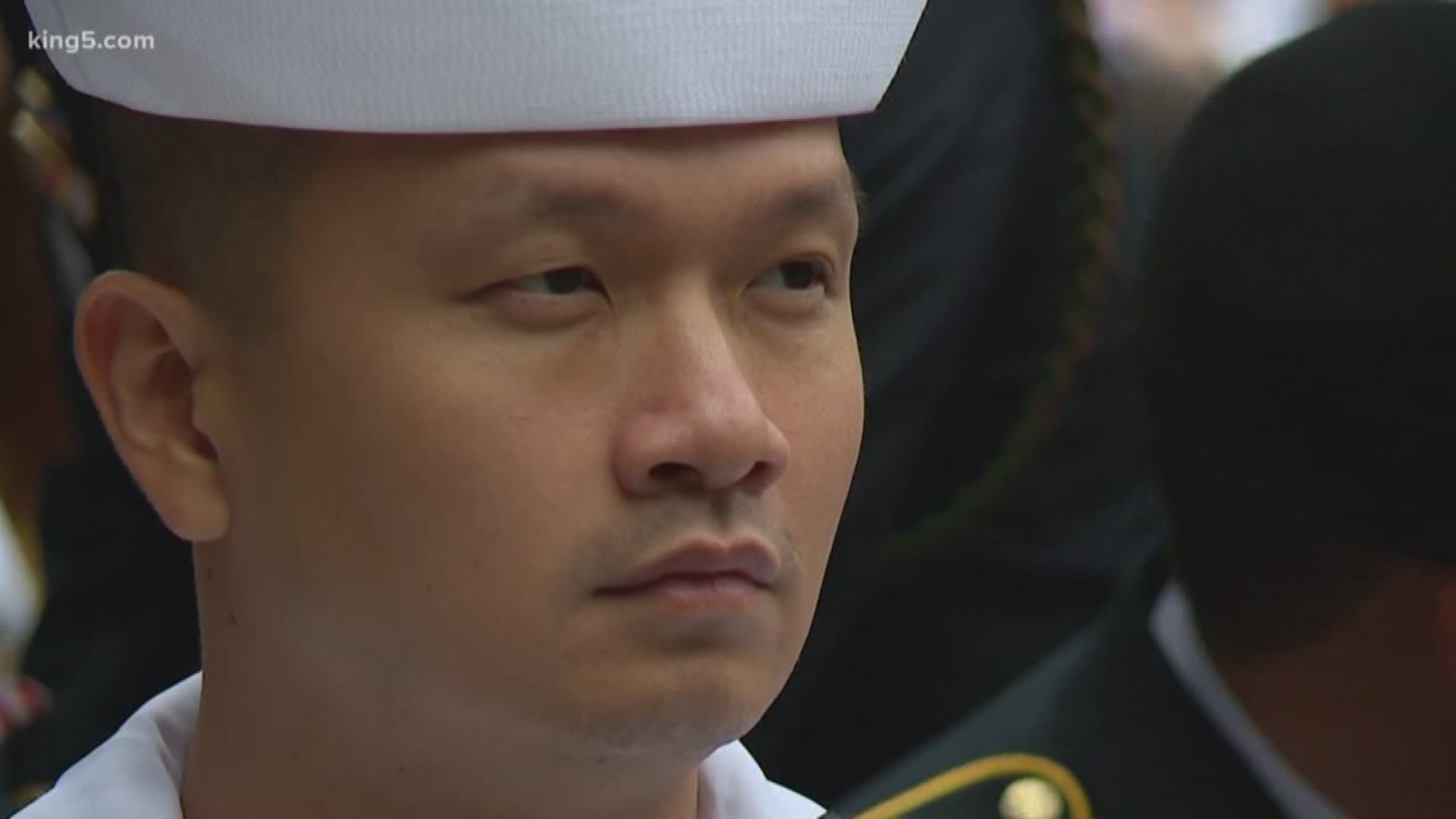 Over 500 people were naturalized as U.S. citizens at the Seattle Center on the Fourth of July.