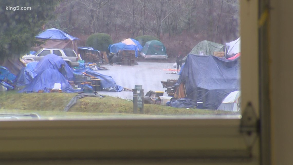 New homeless camp appears after Bellingham sweep near City Hall