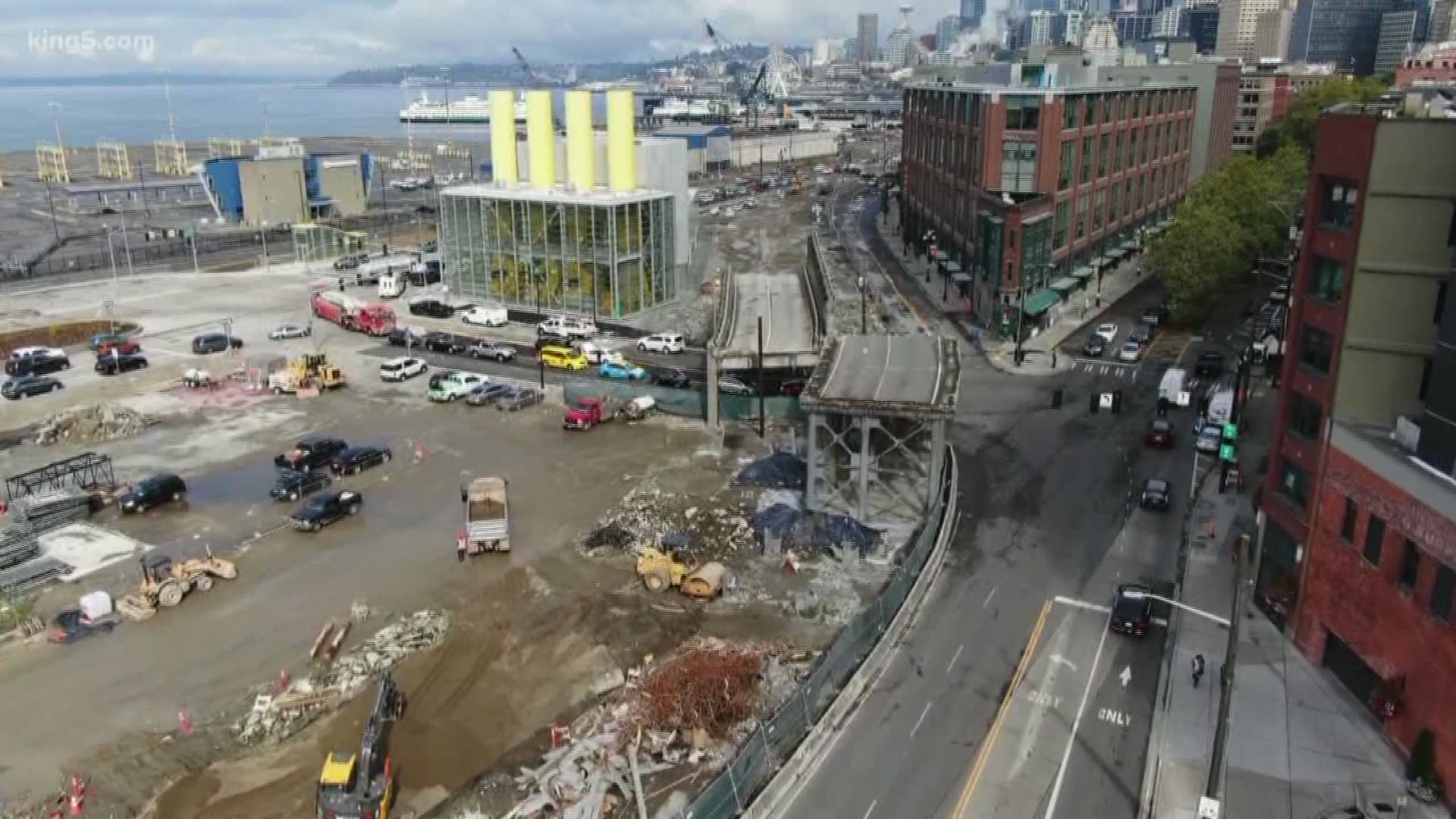 The Alaskan Way Viaduct is nearly 92% demolished, and in order to finish the work, some roads will be temporarily closed.