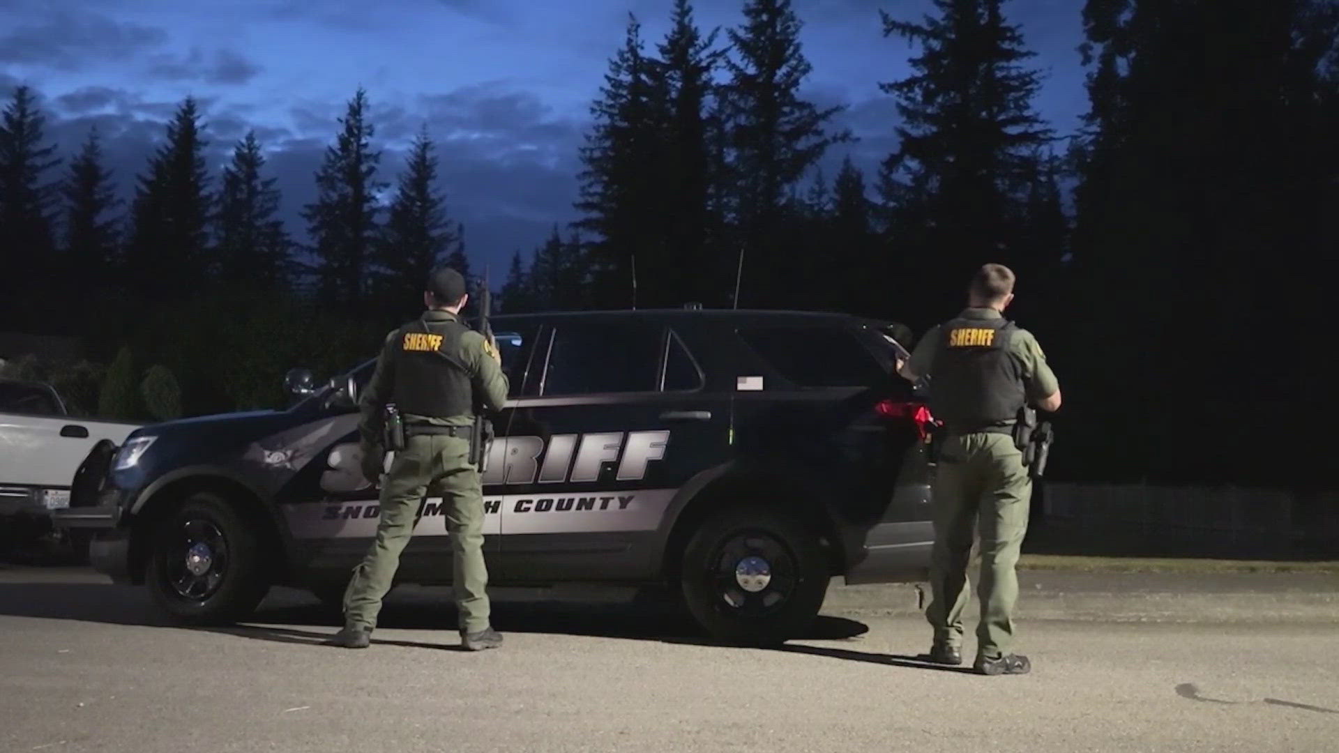 Law enforcement said the man has fired multiple rounds and is alone inside the home. 