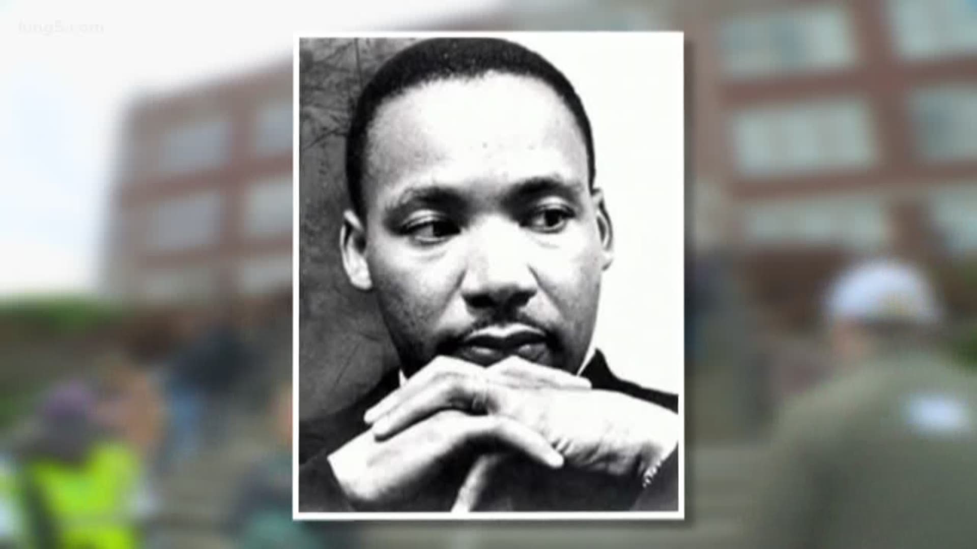 KING 5's Ted Land revisits one of the locations Martin Luther King went to speak in 1961.