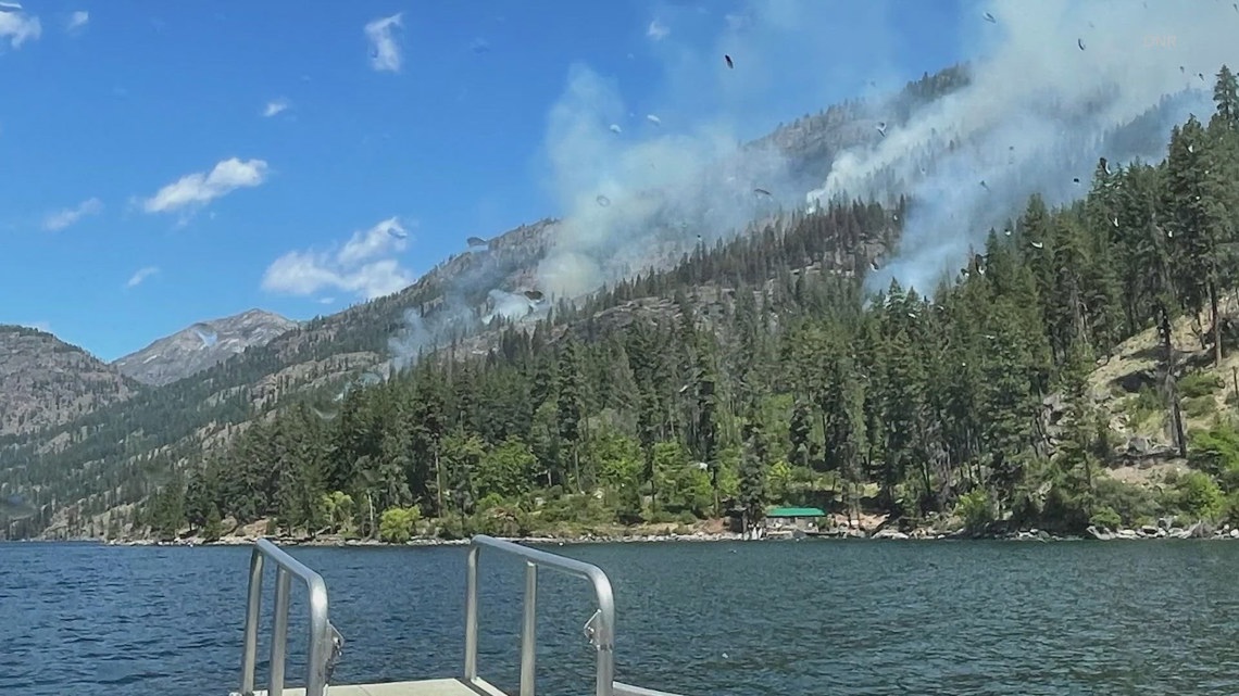 25,000-acre fire burning near Lake Chelan started by a human | king5.com