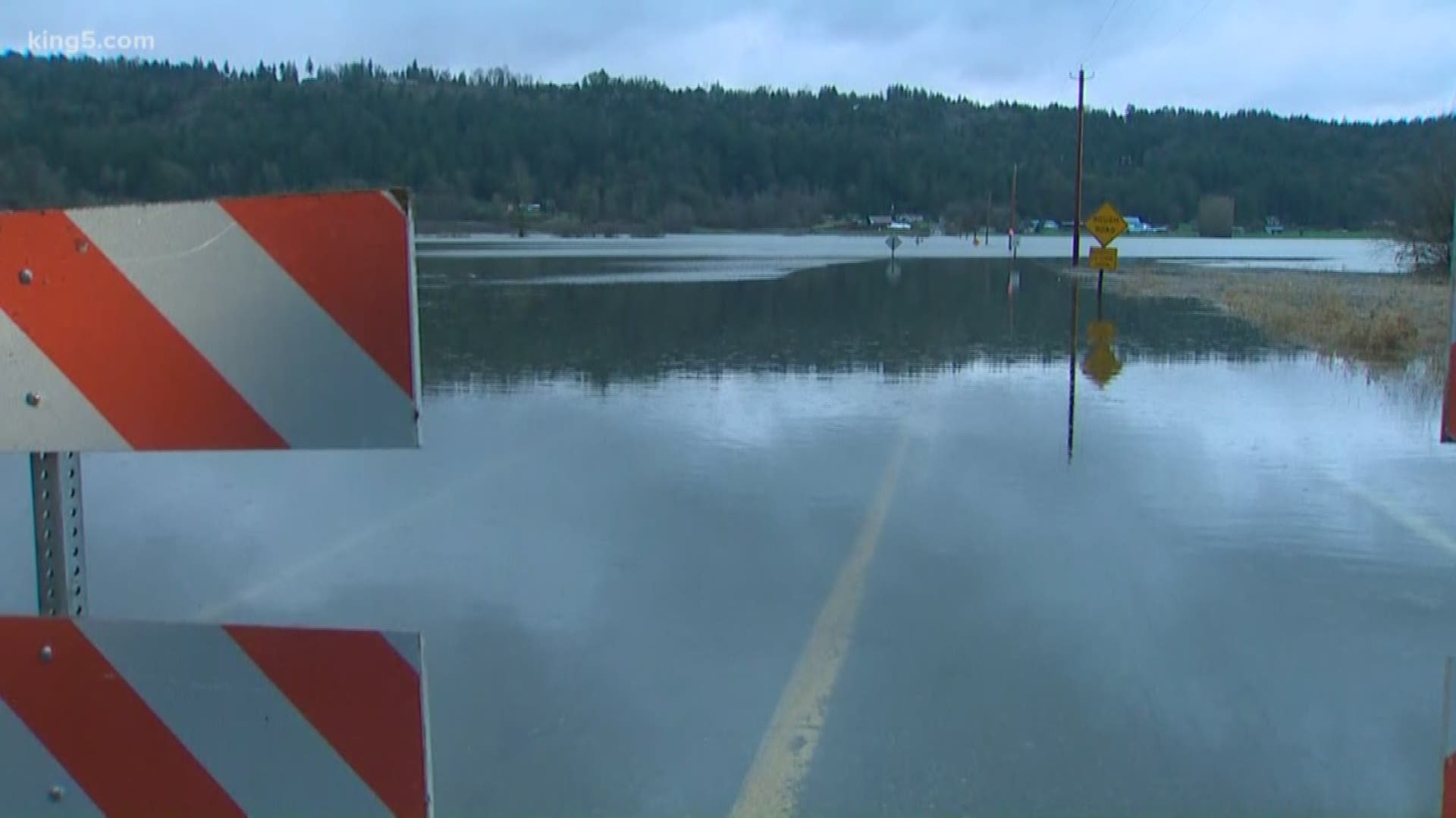 People who live in Carnation, Washington are having to get creative to get around their farms that are completely flooded due to constant heavy rain this week.