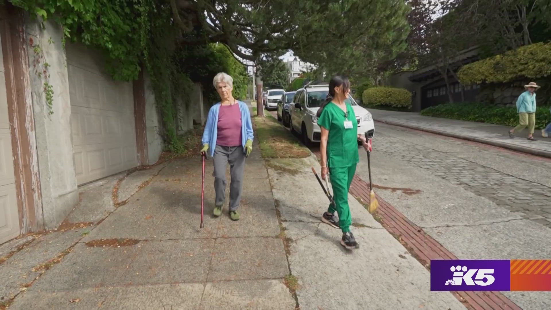 She battles weeds and litter in public spaces - despite batting Parkinson's disease. #k5evening