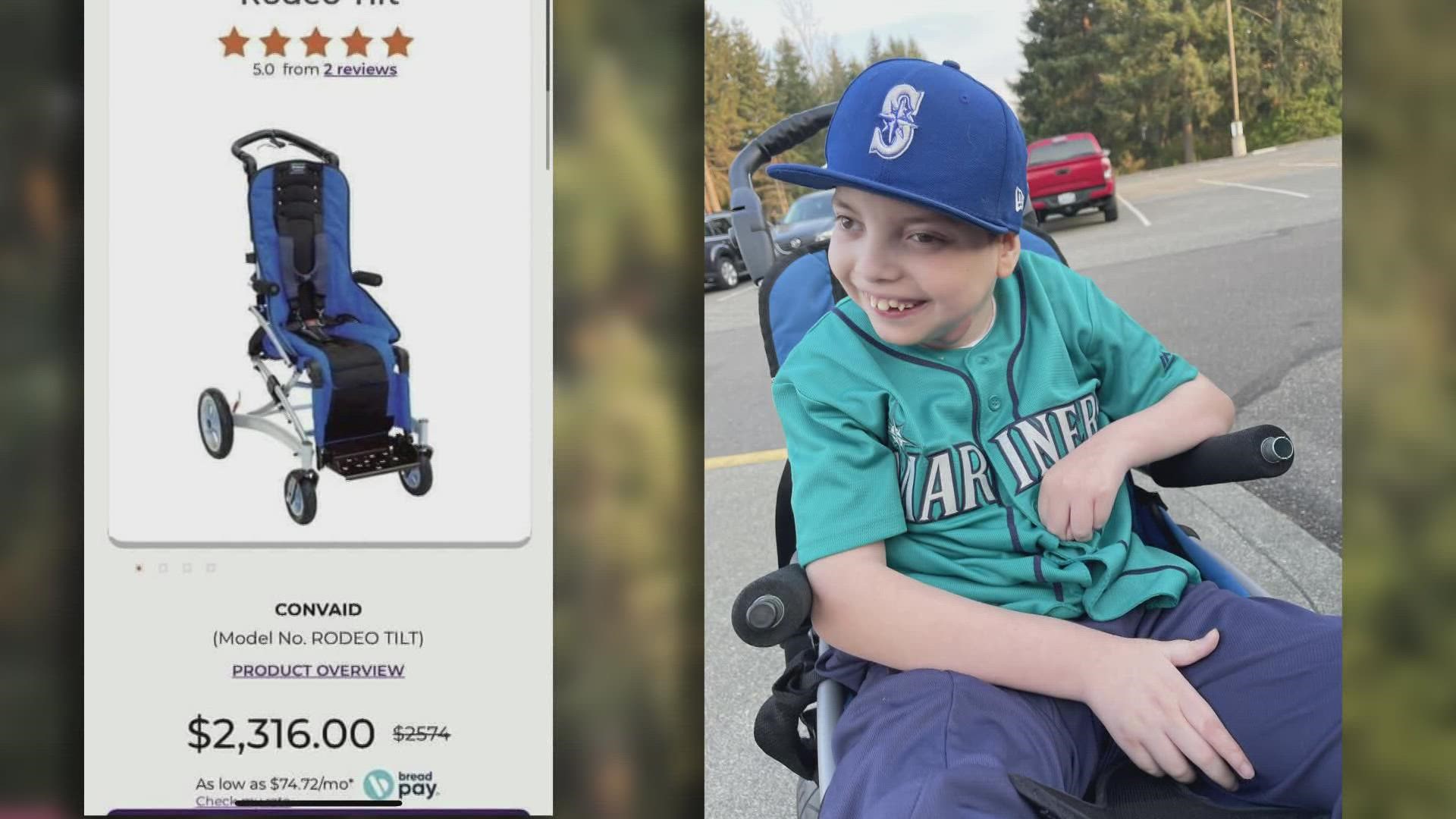 The wheelchair is a crucial piece of equipment for Joey Adams' 11-year-old son Braylon.