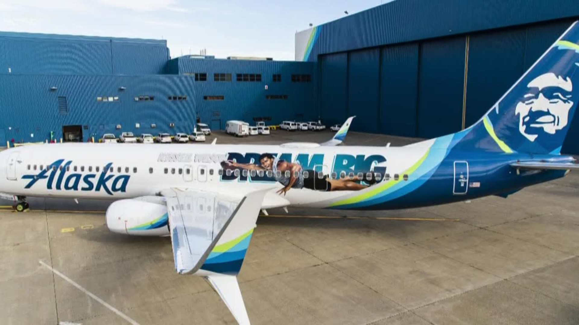 Fans headed to the Seahawks game in Pittsburgh will be doing so on the new Russell Wilson-branded plane for Alaska Airlines.