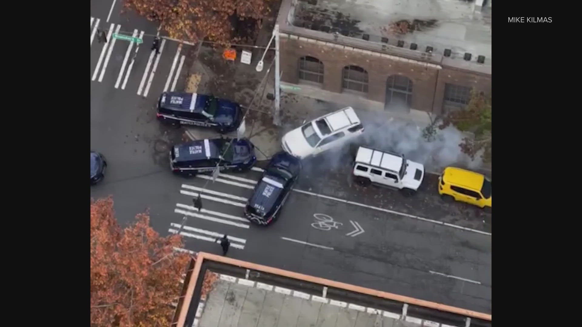 The man, in his 50s or 60s, surrendered to Seattle police in the city's Belltown neighborhood.