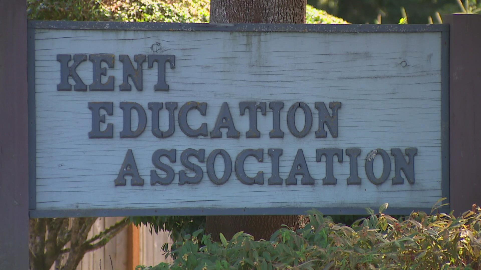 Members of the Kent Education Association also passed a vote of no confidence in the Kent School Board and Superintendent Isreal Vela.