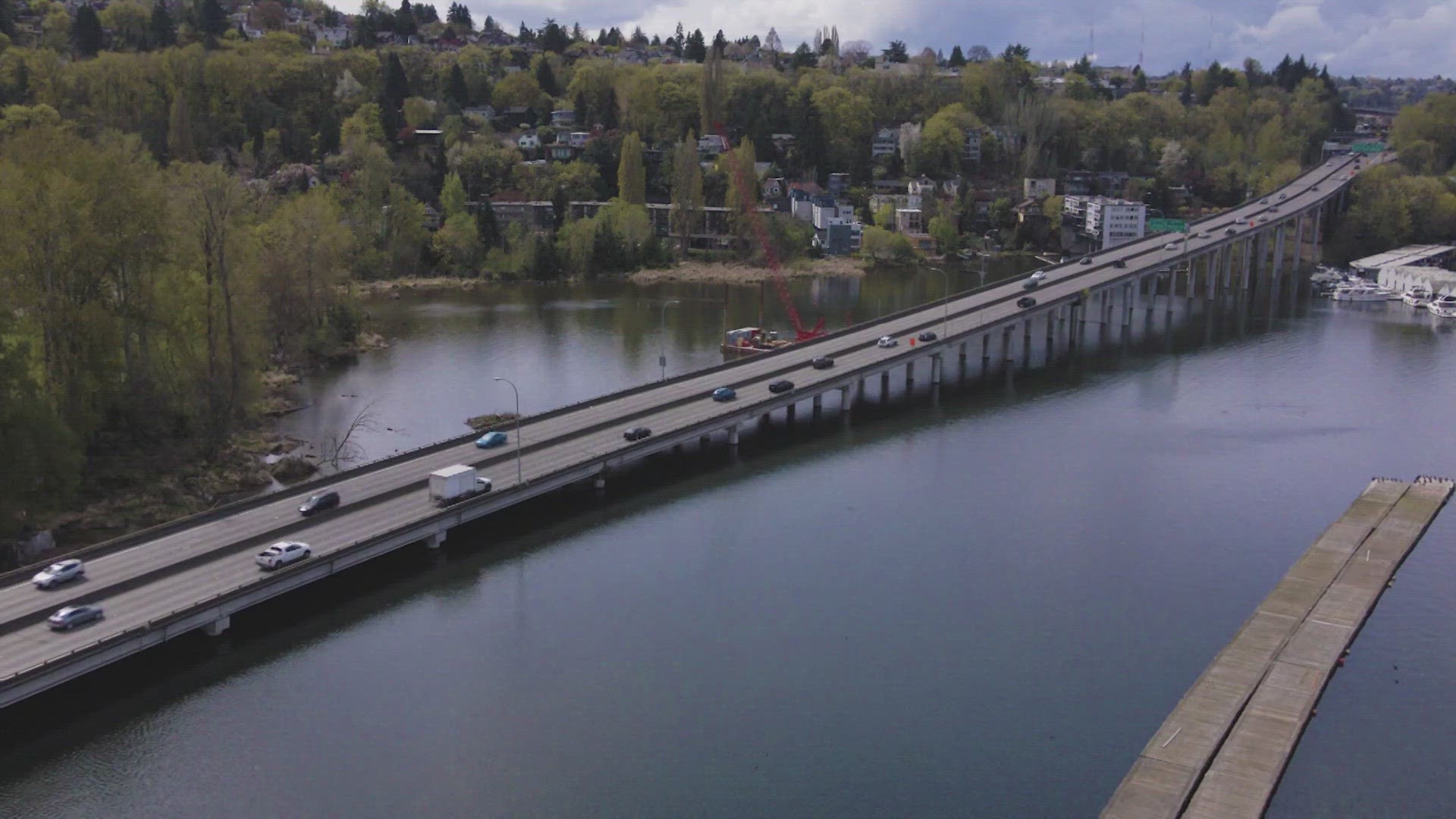 The bridge is the last stretch of state Route 520 that connects Montlake to I-5 over the bay.