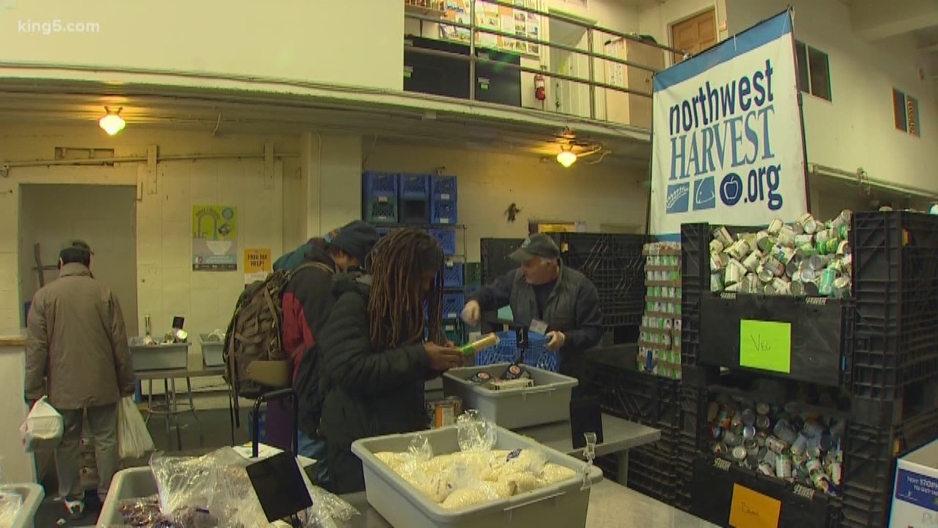 Northwest Harvest is one of the many Washington food banks in need of extra donations during the partial shutdown of the federal government. KING 5's Greg Copeland reports.