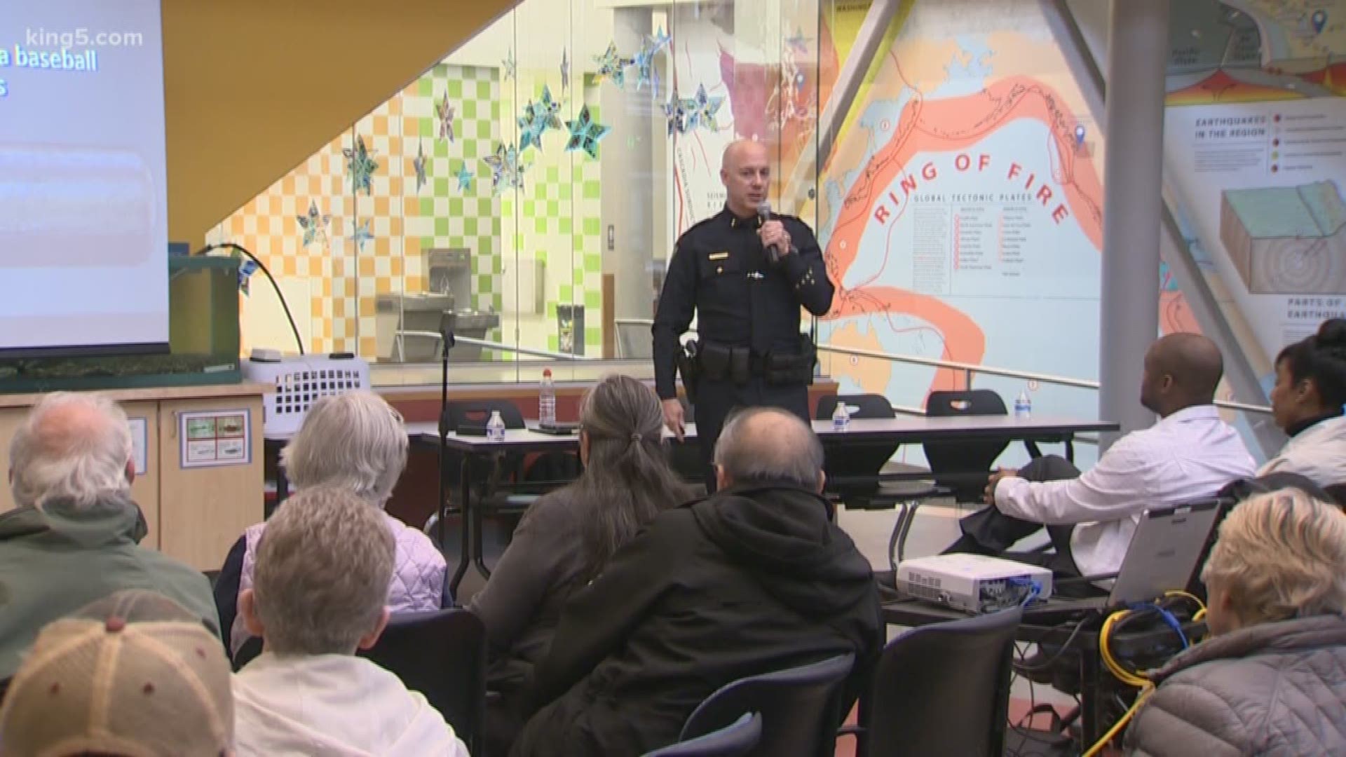 Bellevue police told Crossroads residents they'll see an increased police presence in their community. Police chief Steve Mylett says there's been an uptick of violent activity in the area. KING 5 reports.