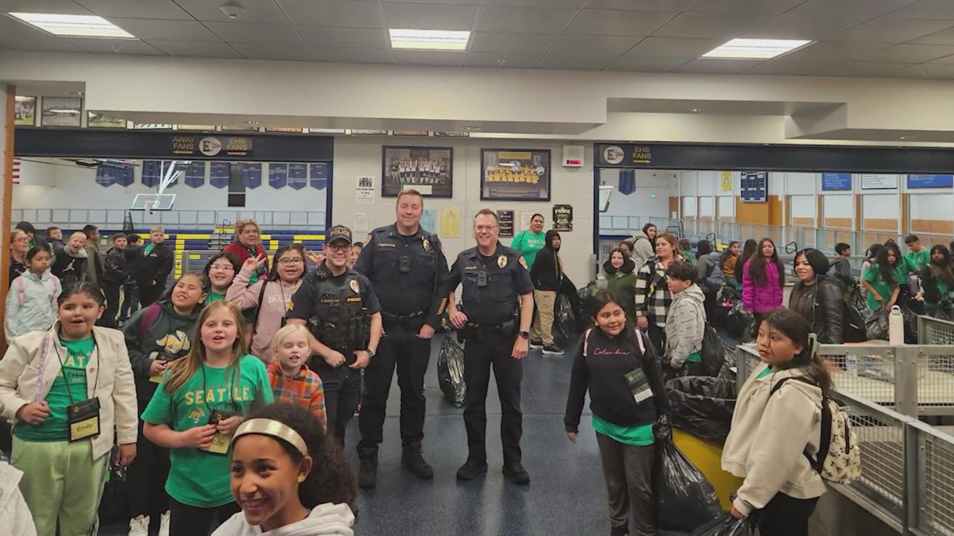 The school buses were trapped in gridlock for hours before Everett police escorted them to the high school at about 11 p.m.