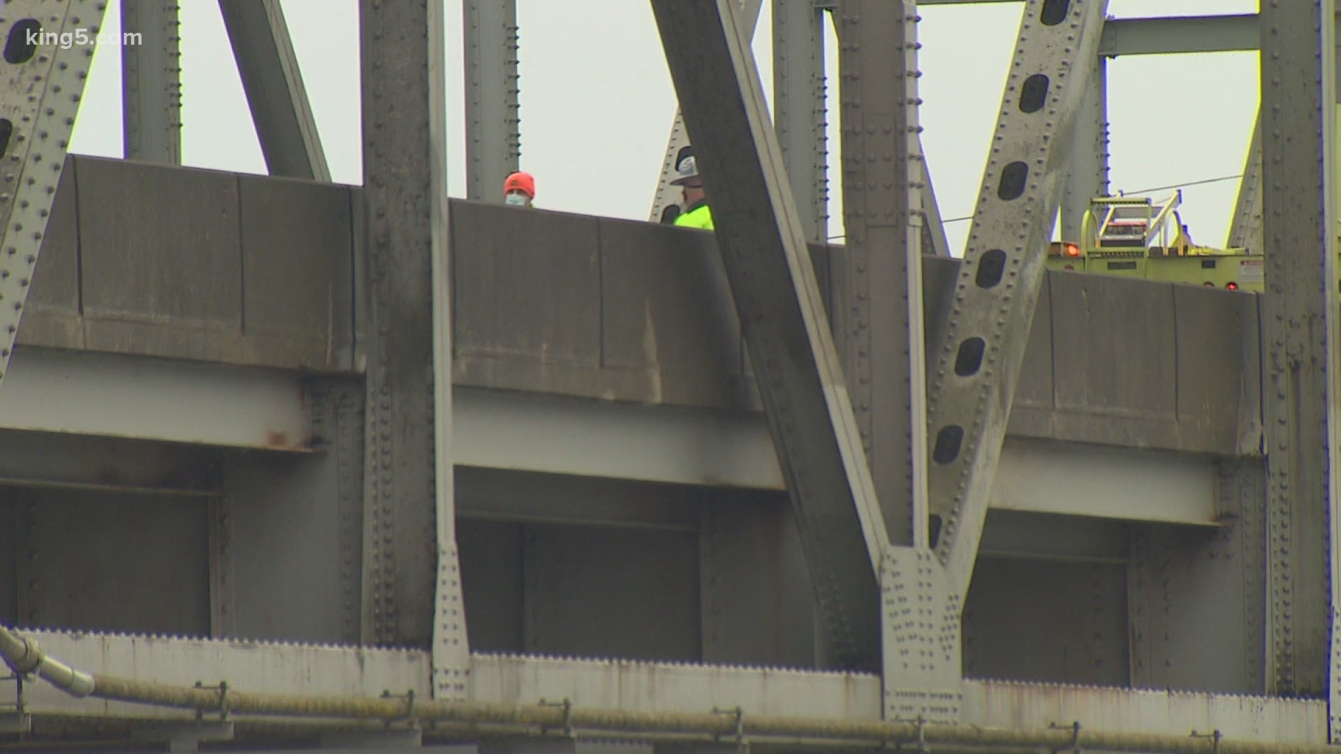 The bridge was hit by a semi-truck on reinforcements meant to hold the bridge up from a previous semi crash.