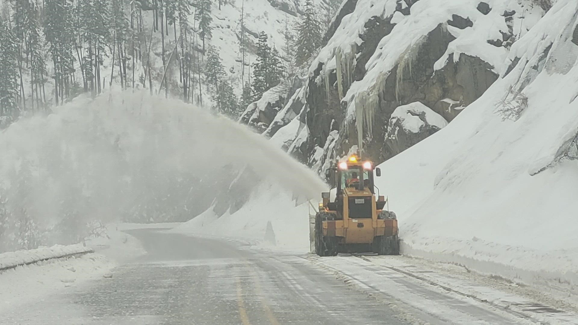 Stevens Pass on US 2 will likely remain closed Tuesday as crews work to remove ice from the roadway after freezing rain fell.