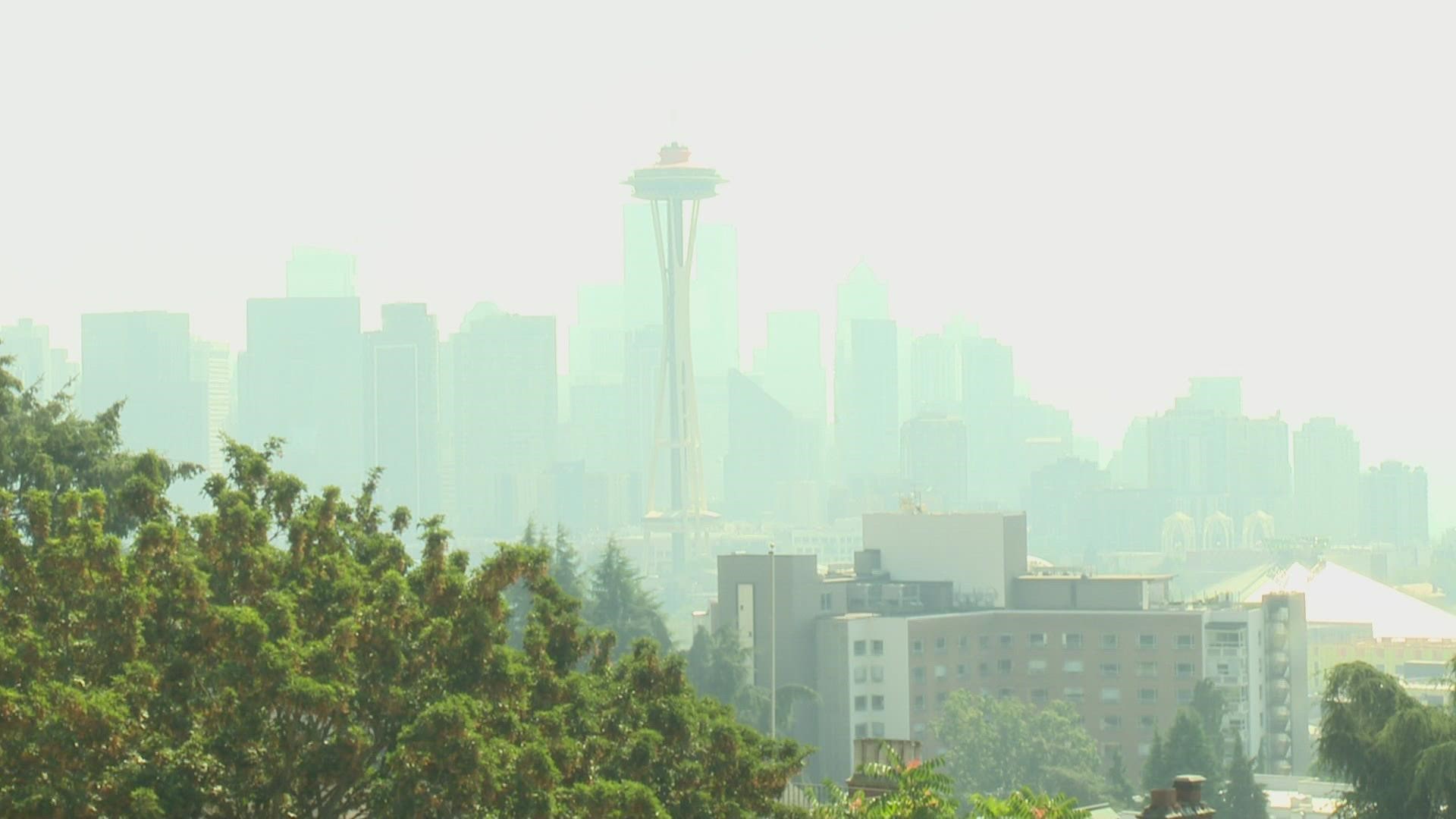 An Air Quality Alert is in effect for much of the Seattle area because fires could cause health concerns for people with respiratory issues.