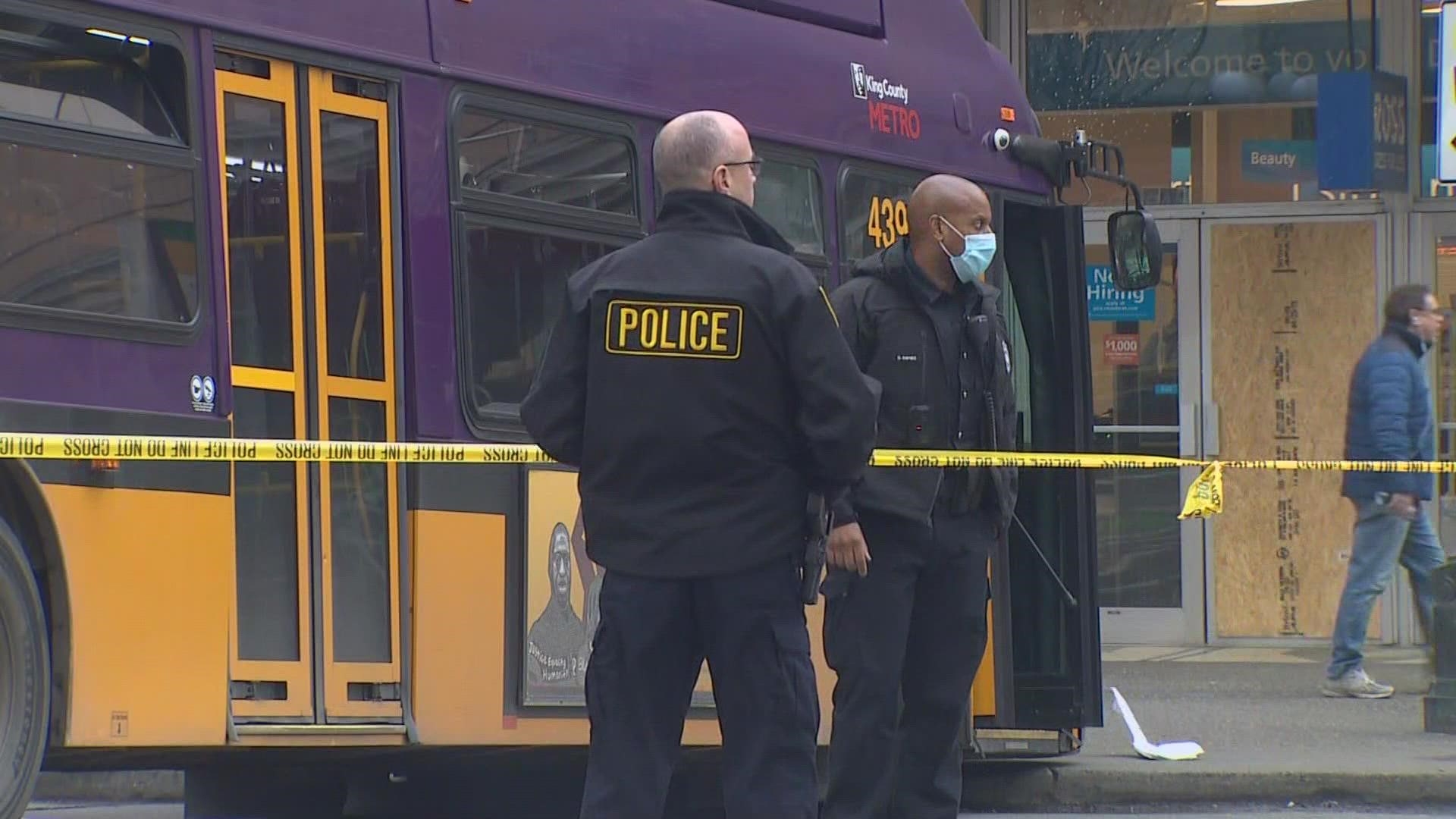 One person was shot in the hip near 3rd Avenue and Pike Street according to the Seattle Police Department.