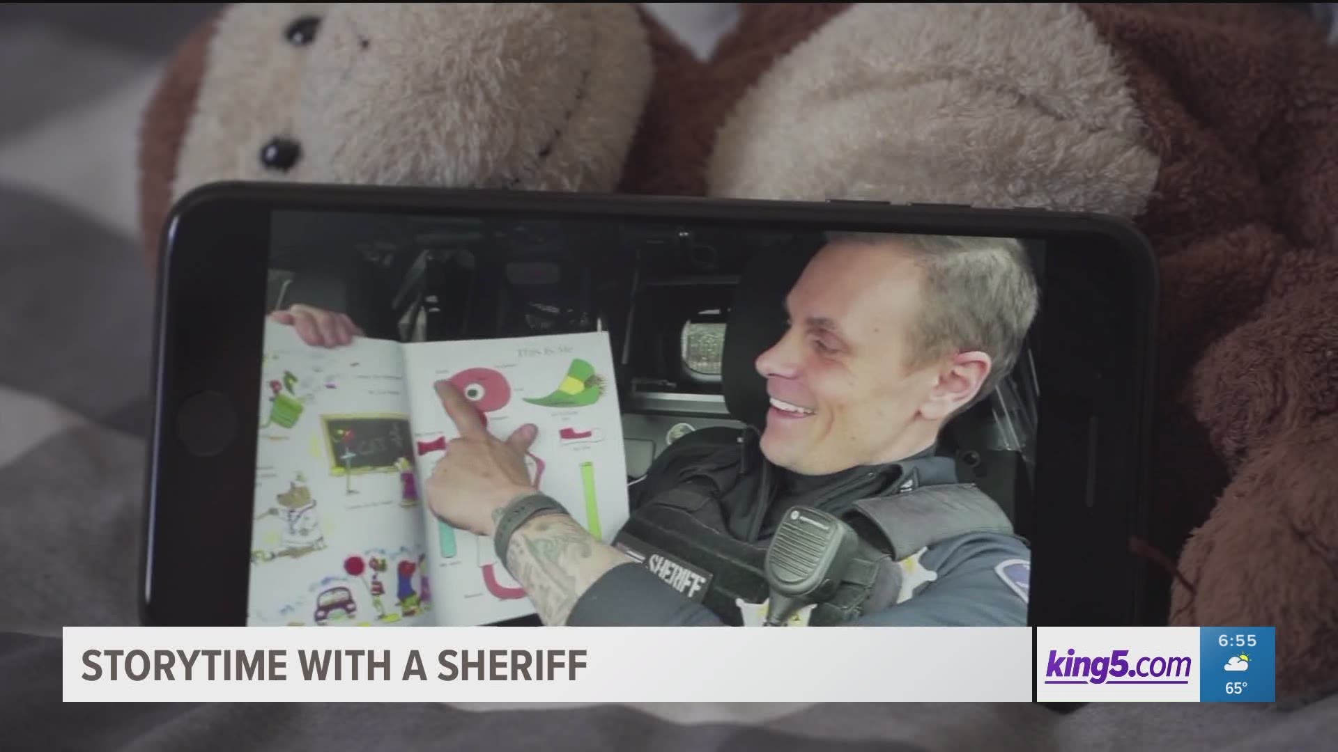 Deputies are reading children's stories from the front seat of their patrol cars to put a smile on kid's faces
