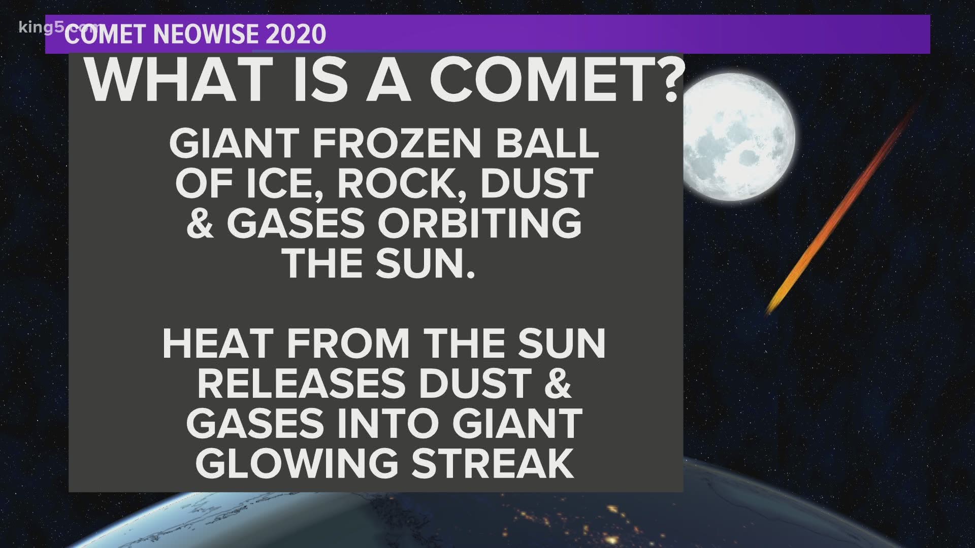 The comet made an appearance in the skies above Seattle Wednesday. The comet will be visible in the sky before sunrise all July long.