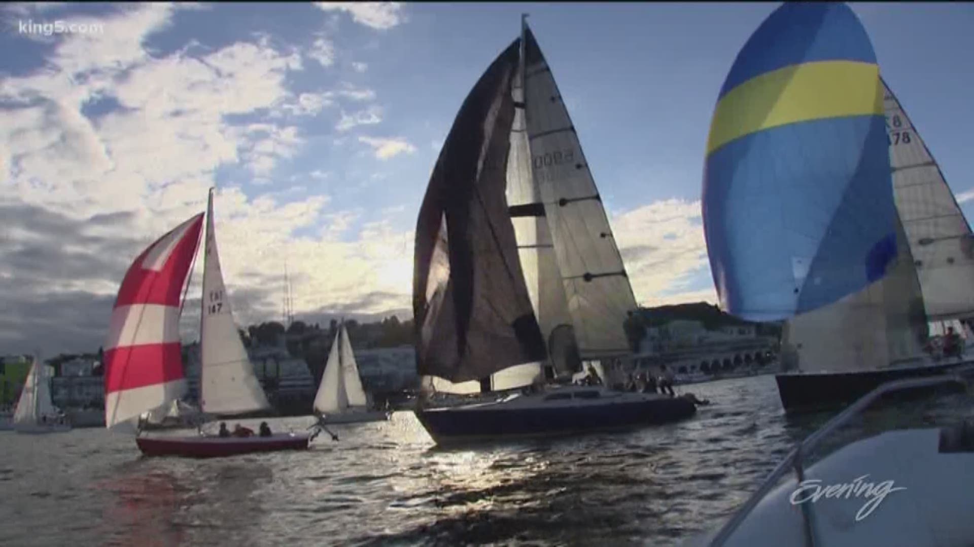 On Tuesday nights in the summer...Seattle's Lake Union becomes the setting for one of the silliest sailboat races around - Duck Dodge.