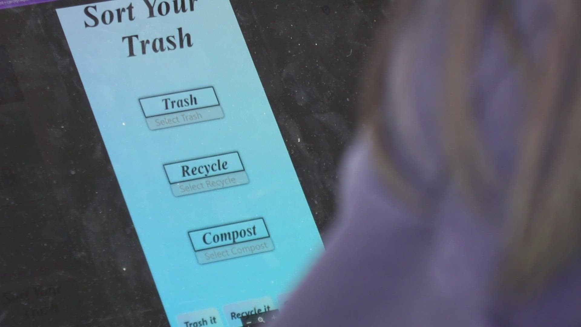 "Trash Sorter" helps kids understand the three kinds of waste.
