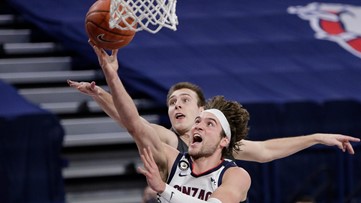 No. 1 Gonzaga tested, pulls away to beat Santa Clara 89-75