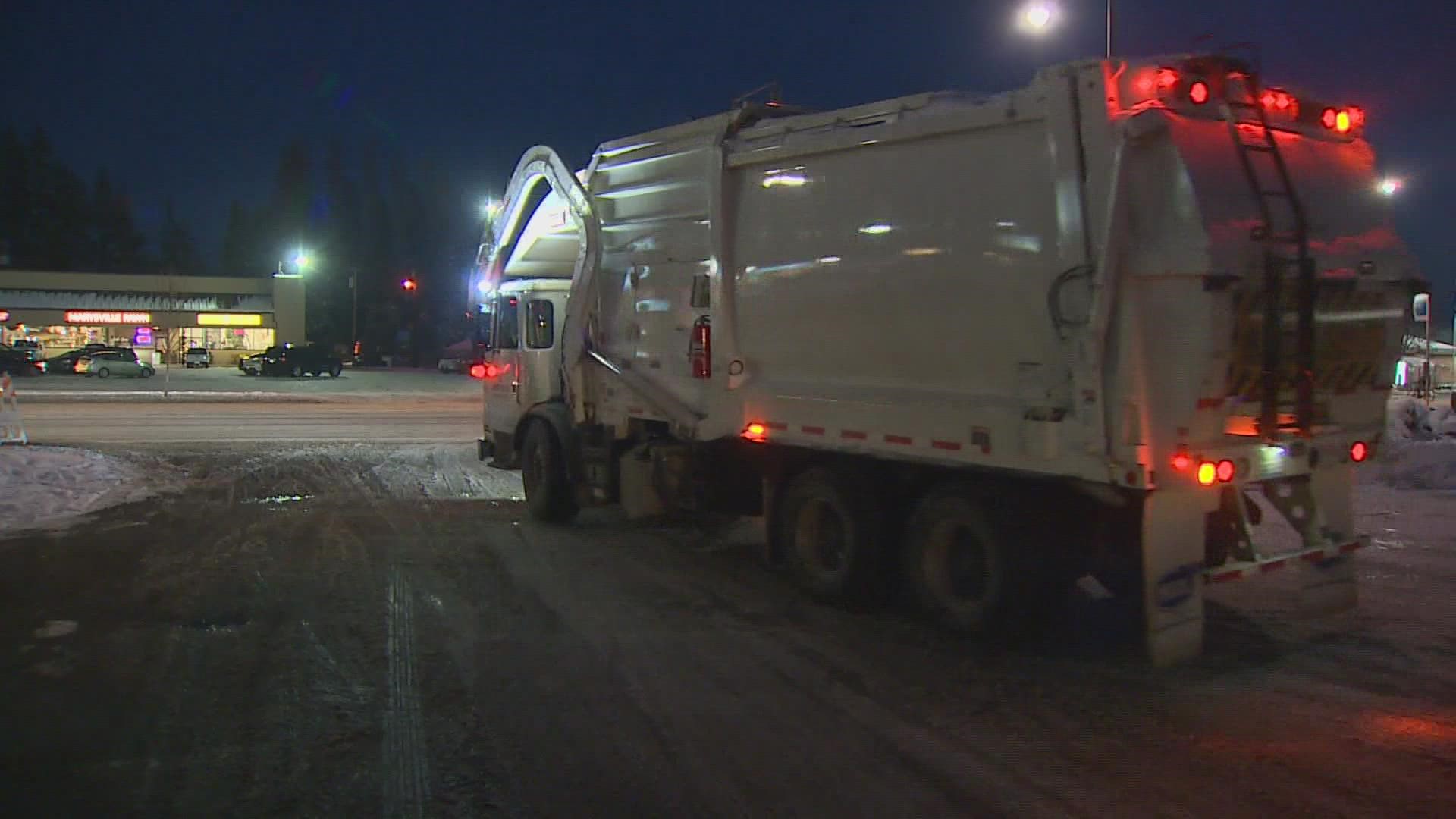 The city's solid waste department is accepting trash and recycling drop-offs this week after canceling normally scheduled waste pick-up due to icy road conditions.