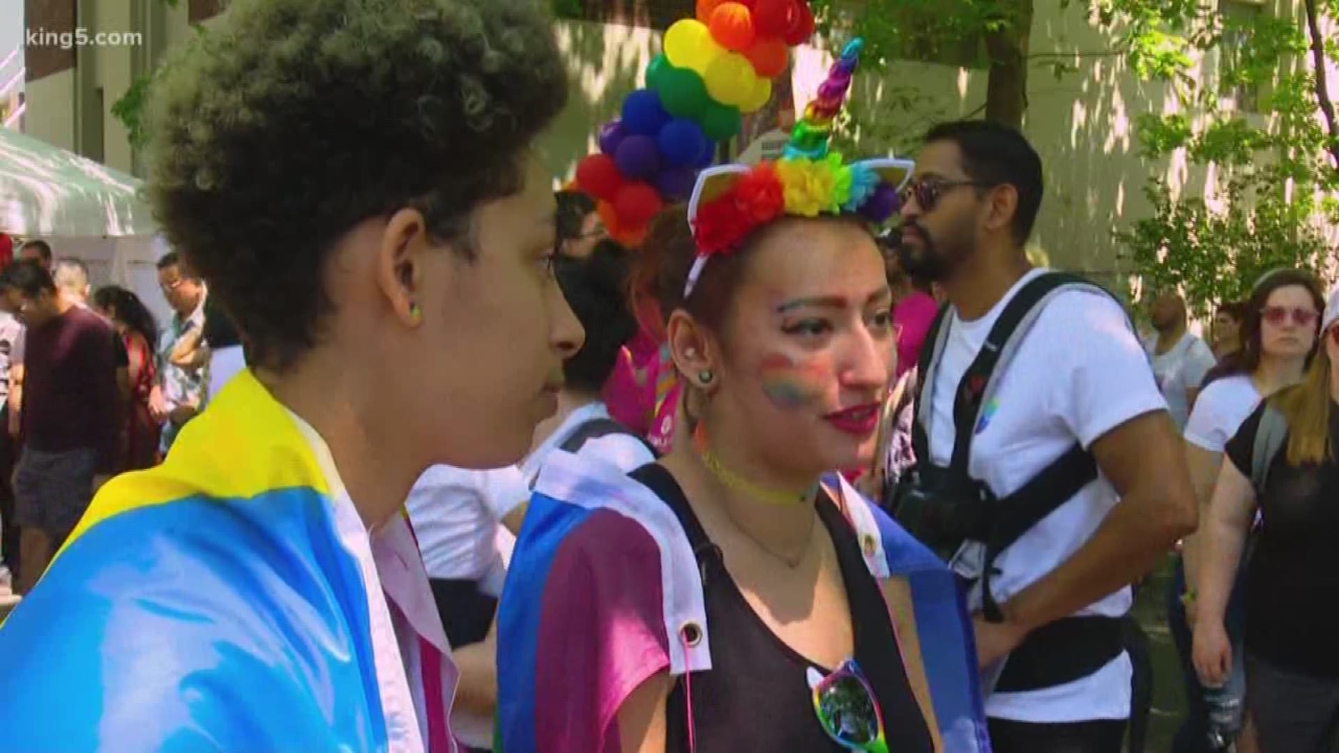 Tens of thousands of people packed into downtown Seattle this weekend to celebrate the city's 45th annual pride parade. KING 5's Kalie Greenberg reports.