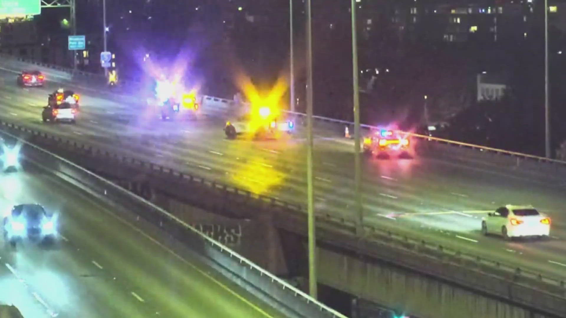 WSP said a 19-year-old got out of the vehicle and jumped off the bridge, striking the street below.