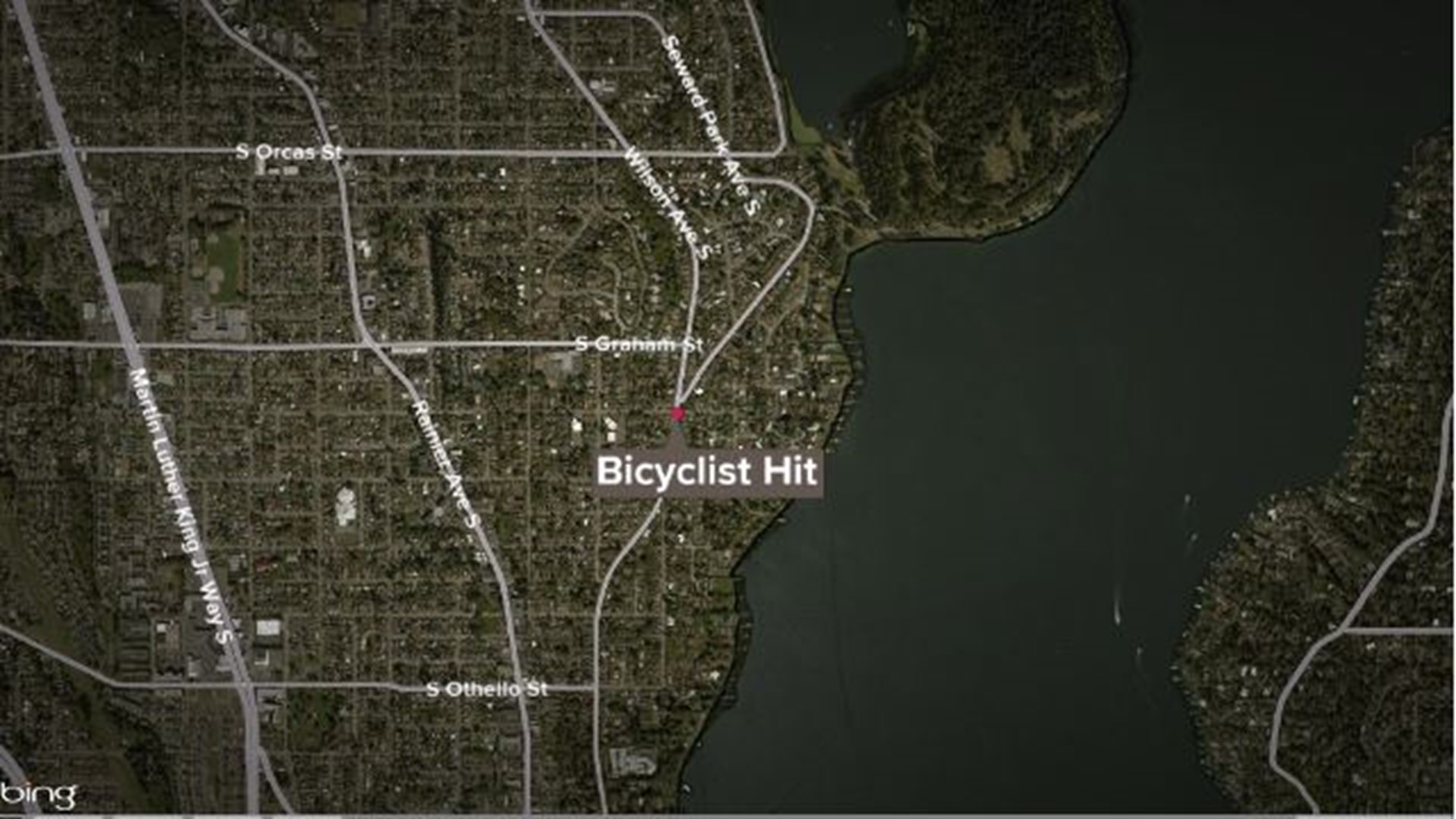 The driver hit and killed a 63 year old bicyclist Sunday night near Seward Park.  Witnesses describe the car as an older silver sedan with a cracked windshield.