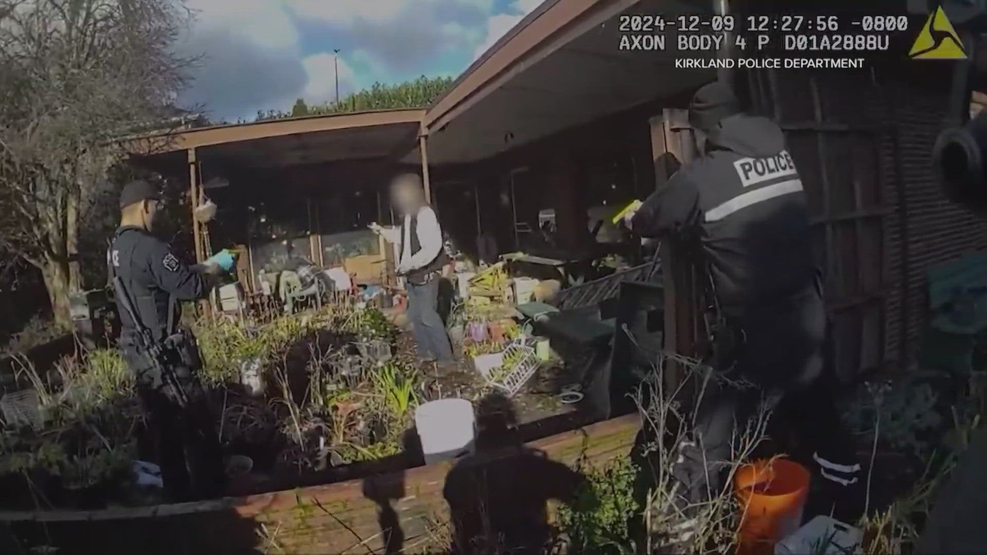 Bellevue police have released body cam footage that allegedly shows a 67-year-old suspect charging at police with a knife and garden shears before being fatally shot