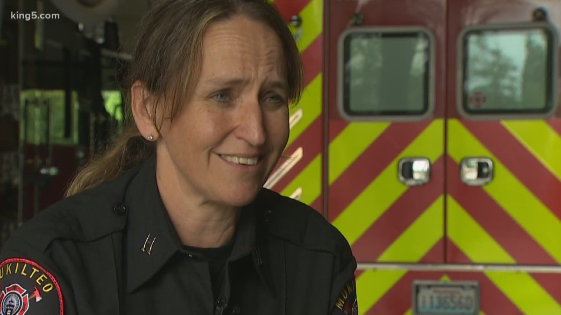 “I can stand as tall any of the men I work with,” said Kelli McNees. She was promoted to the rank of captain, the first woman to hold that role in the department.