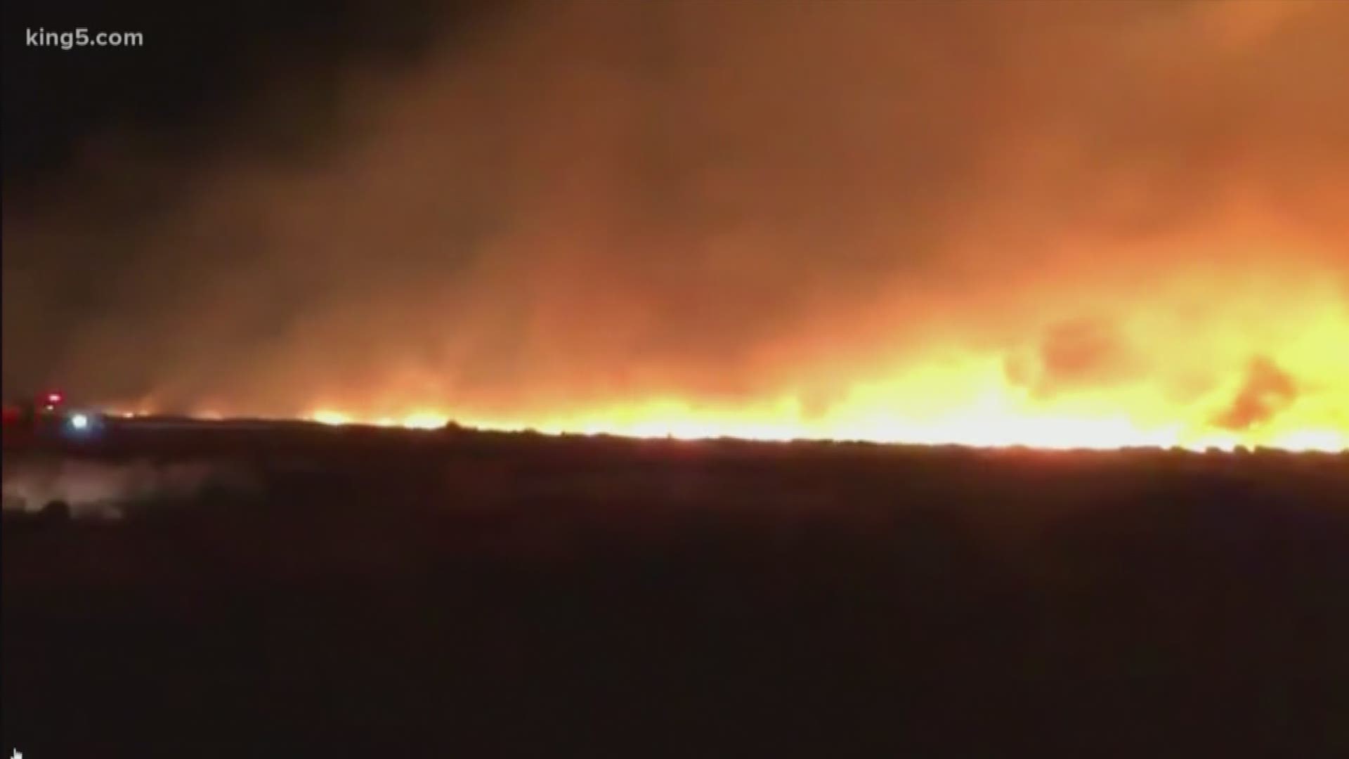 Video from the Grant County sheriffs office shows you the fast-moving fire overnight.