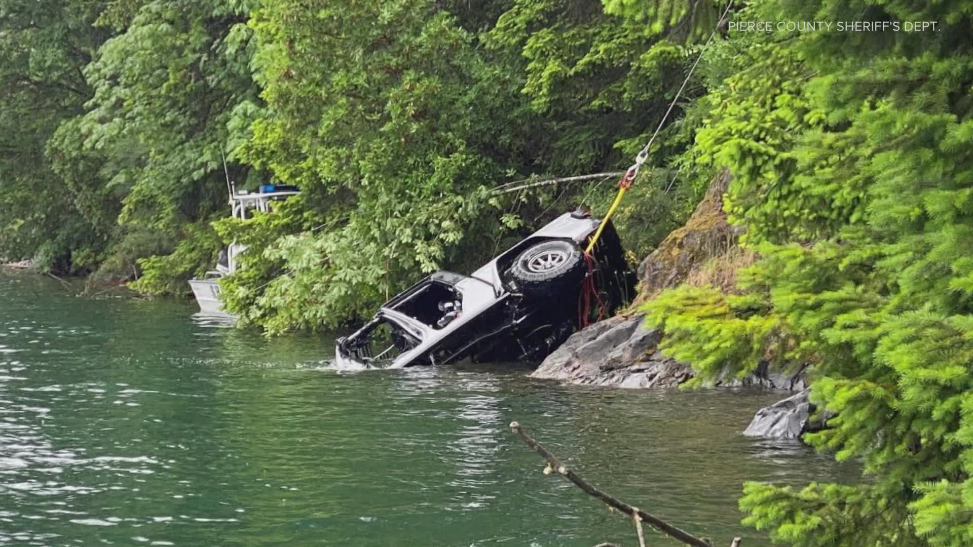 A young child was killed on the afternoon of June 27 after a car went over the embankment, submerging into the water of Lake Cushman.