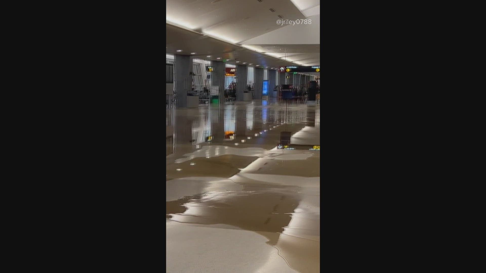 An airport spokesperson said "a large flood of water" was discovered early Tuesday morning.