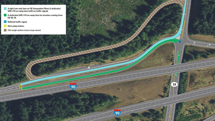 new I-90 ramp near snoqualmie map