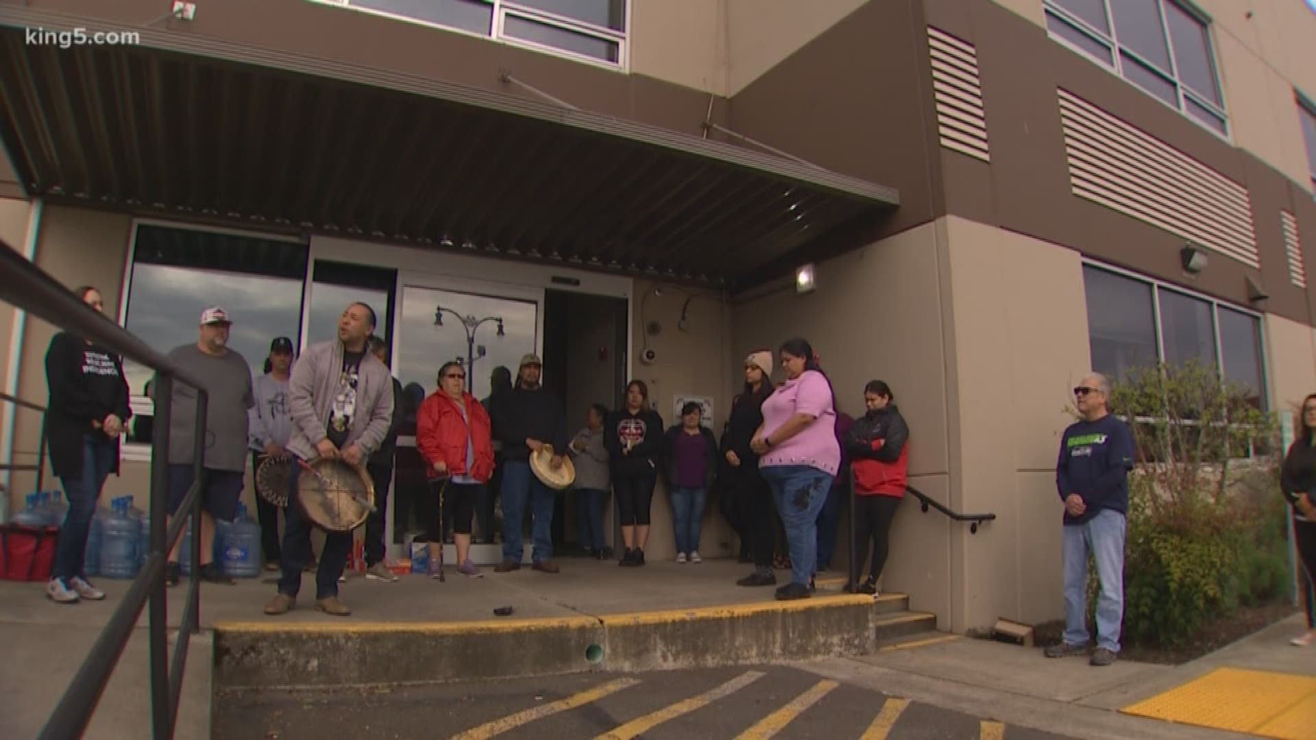 The Puyallup Tribe held its first annual Earth Day event outside the tribal administration building. It was more than just an effort to clean up the community. It was a lesson for young people about protecting the earth. KING 5's Jenna Hanchard has the story.