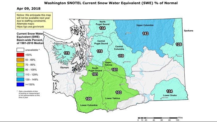 Washington snowpack above average heading into April | king5.com