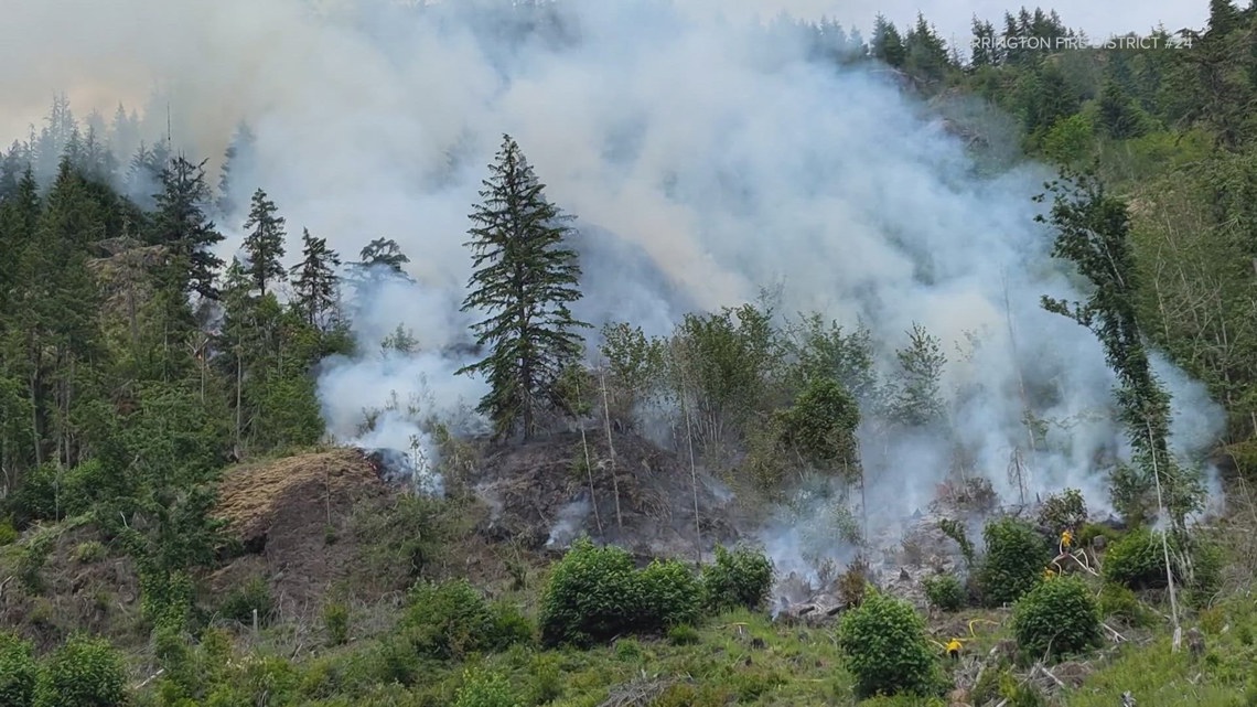 Crews fight wildfire burning near Darrington