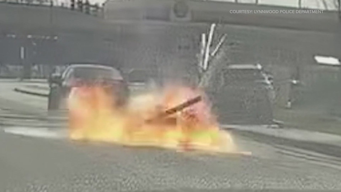 Inattentive driver causes fiery crash in Lynnwood | king5.com