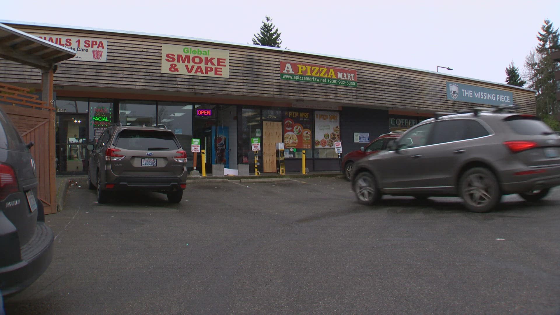 Two businesses, a pizza place and a smoke and vape shop, have been shelling out thousands of dollars after each incident.
