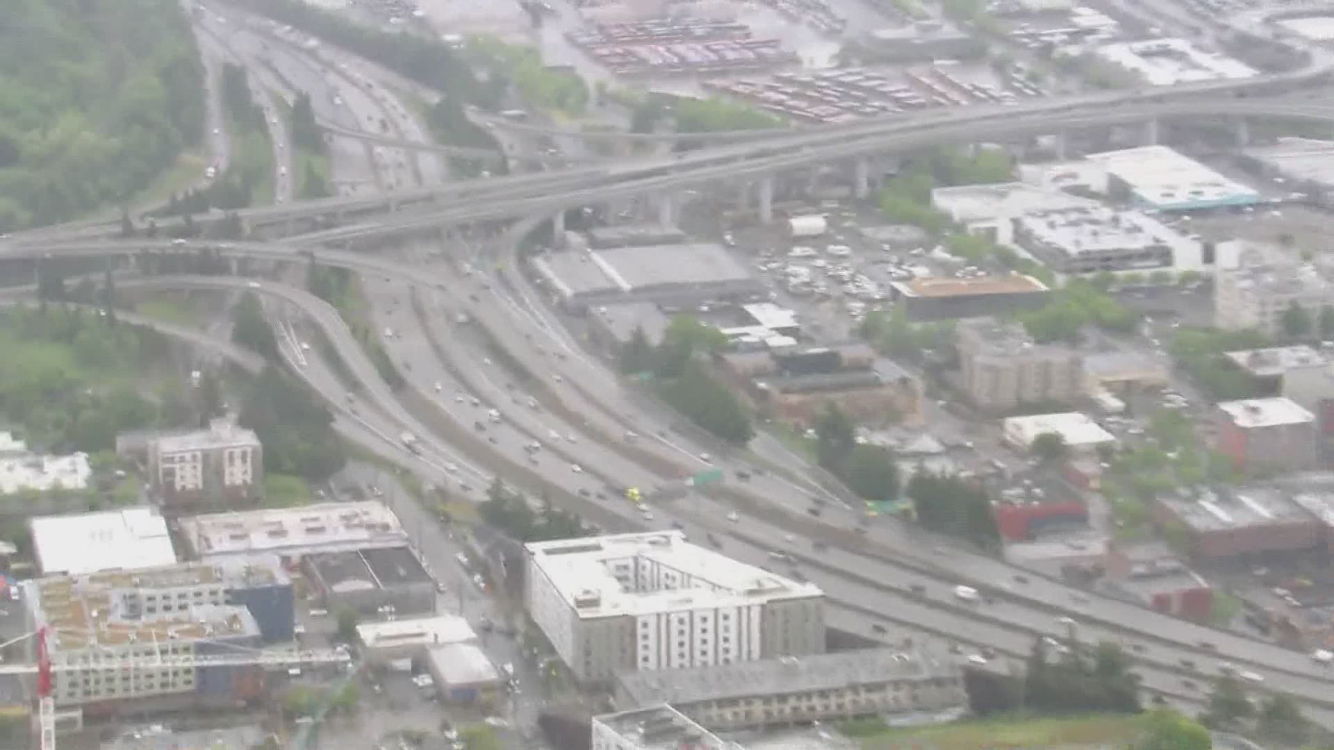 Closures will reduce I-5 southbound traffic to one lane between I-90 and S Spokane Street.