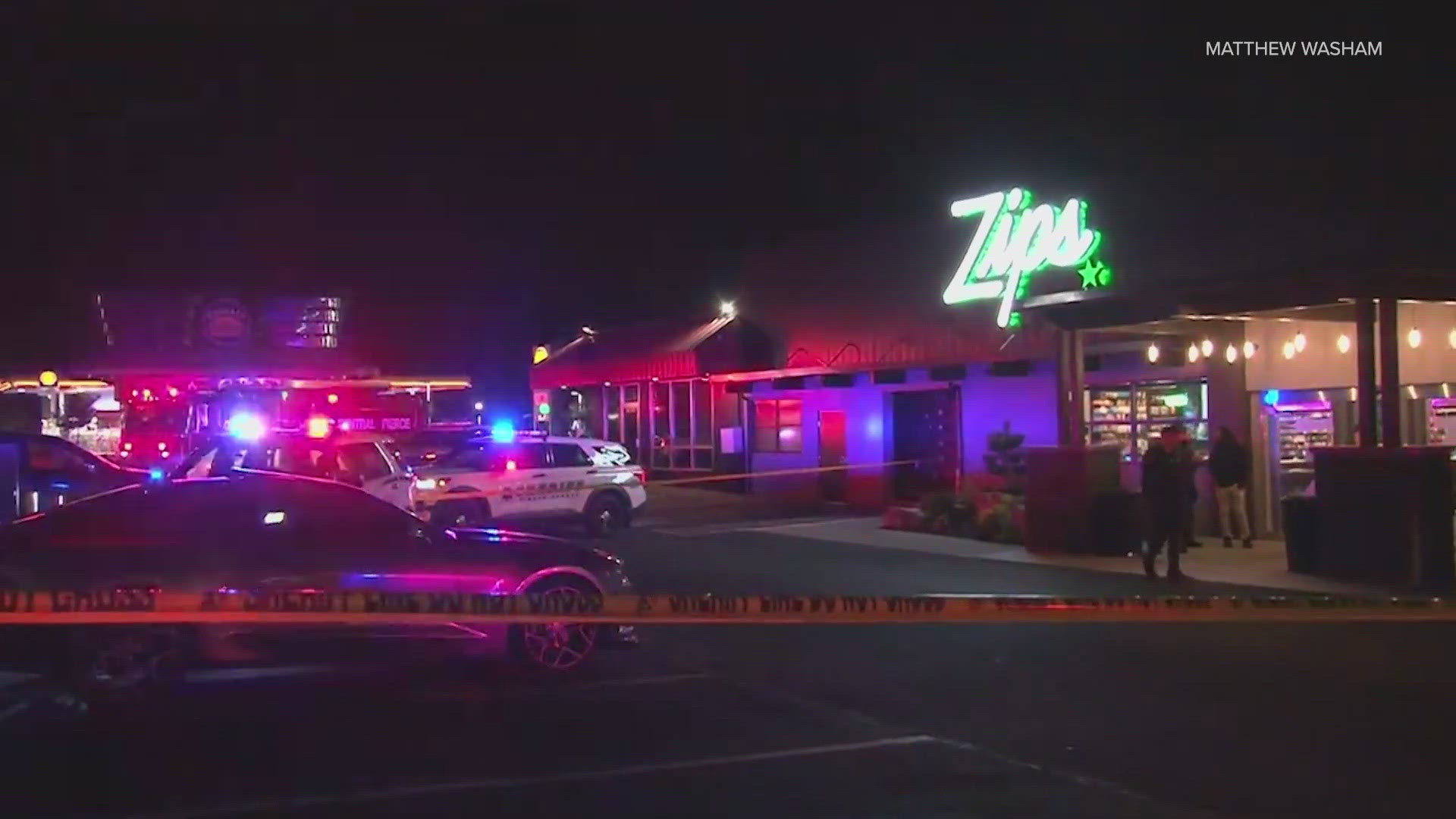 A 27-year-old was shot in the parking lot of Zips Cannabis Friday night. The suspect is still on the loose.