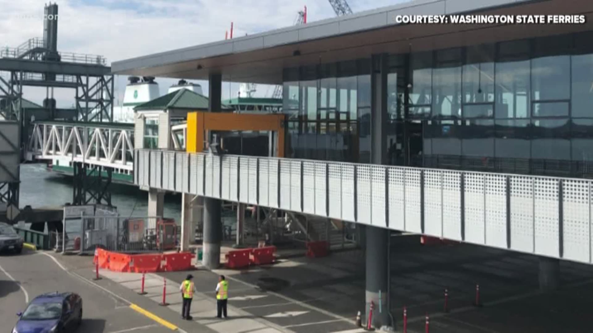 The new pedestrian bridge to Seattle’s Colman Dock will open on Sunday.