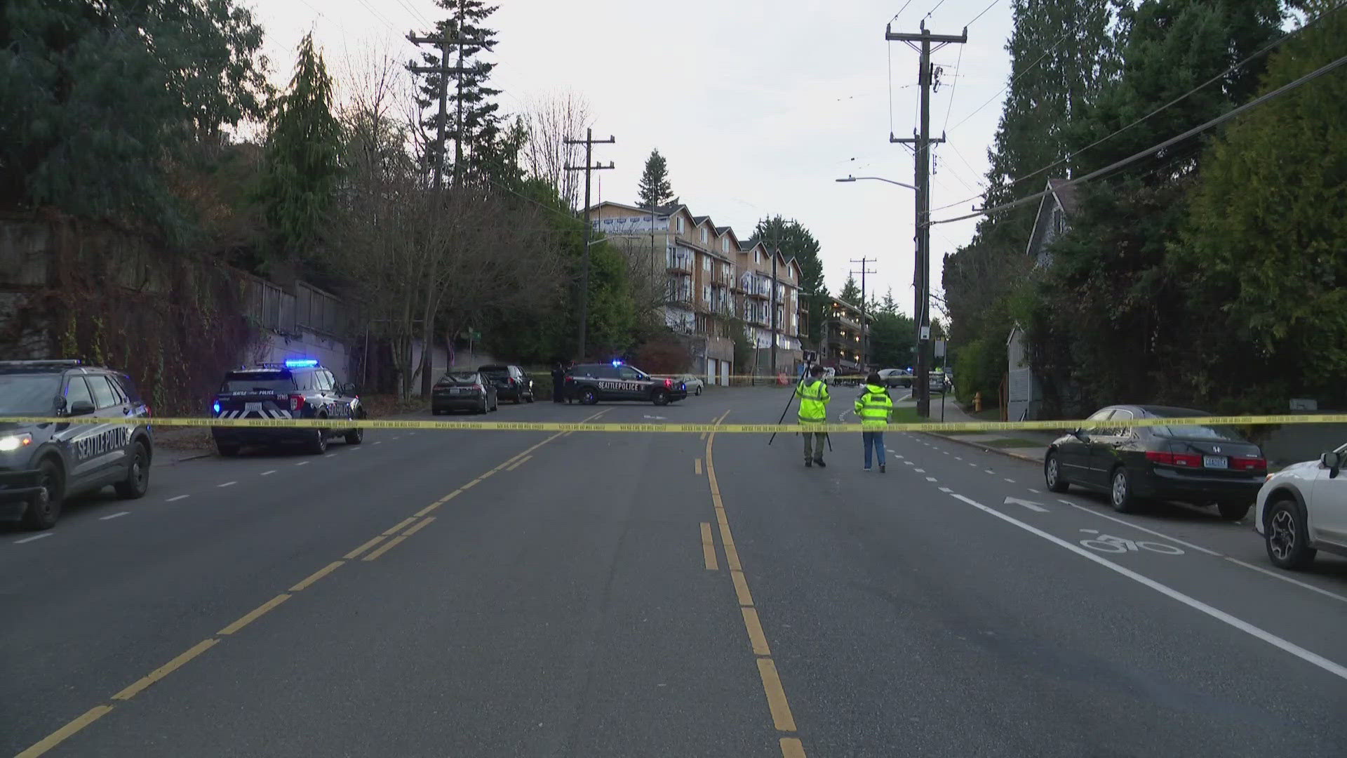 The driver of another vehicle remained on scene and cooperated, according to Seattle police.