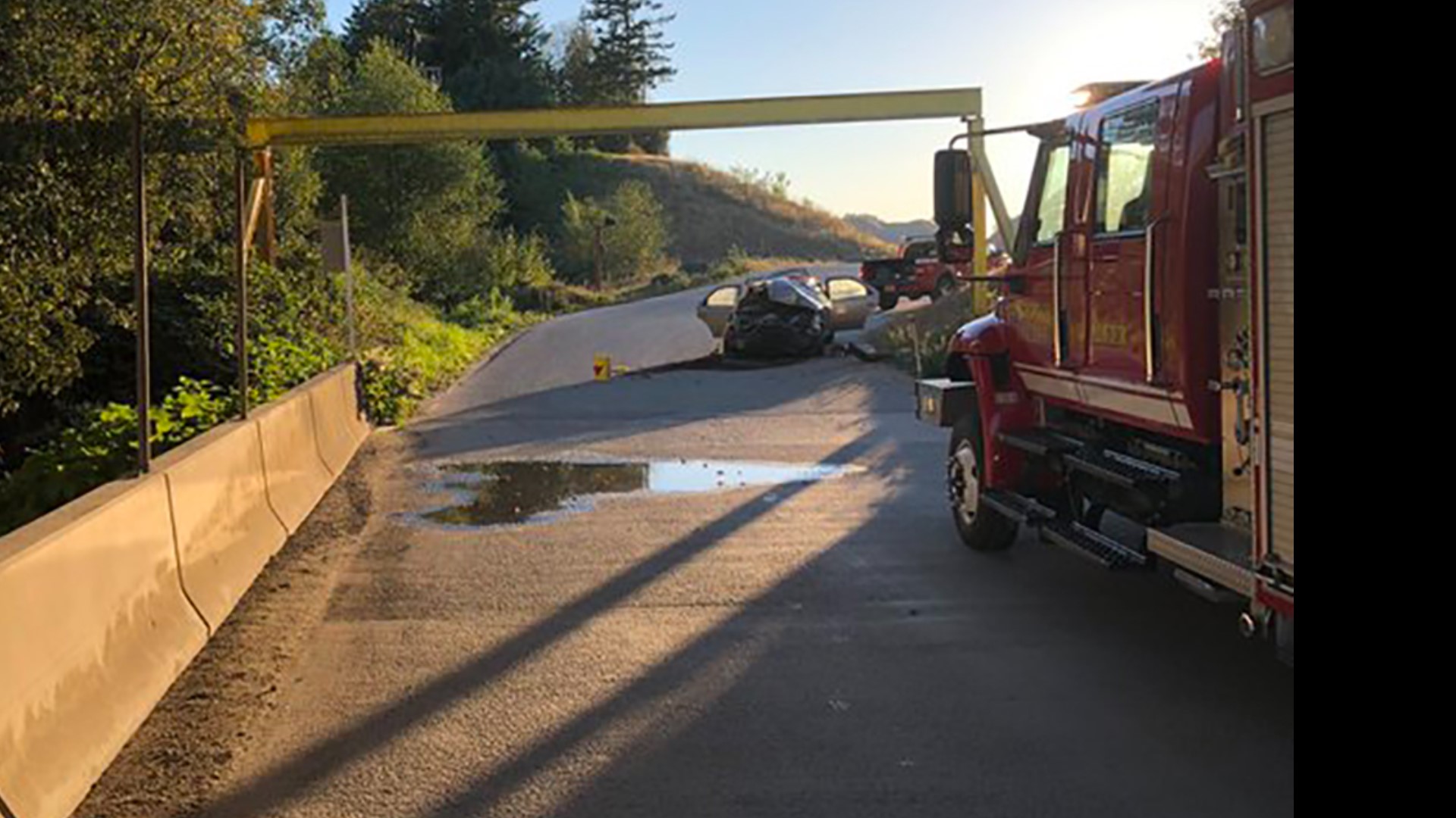 Serious injuries reported after car rolls off I5, lands on road below